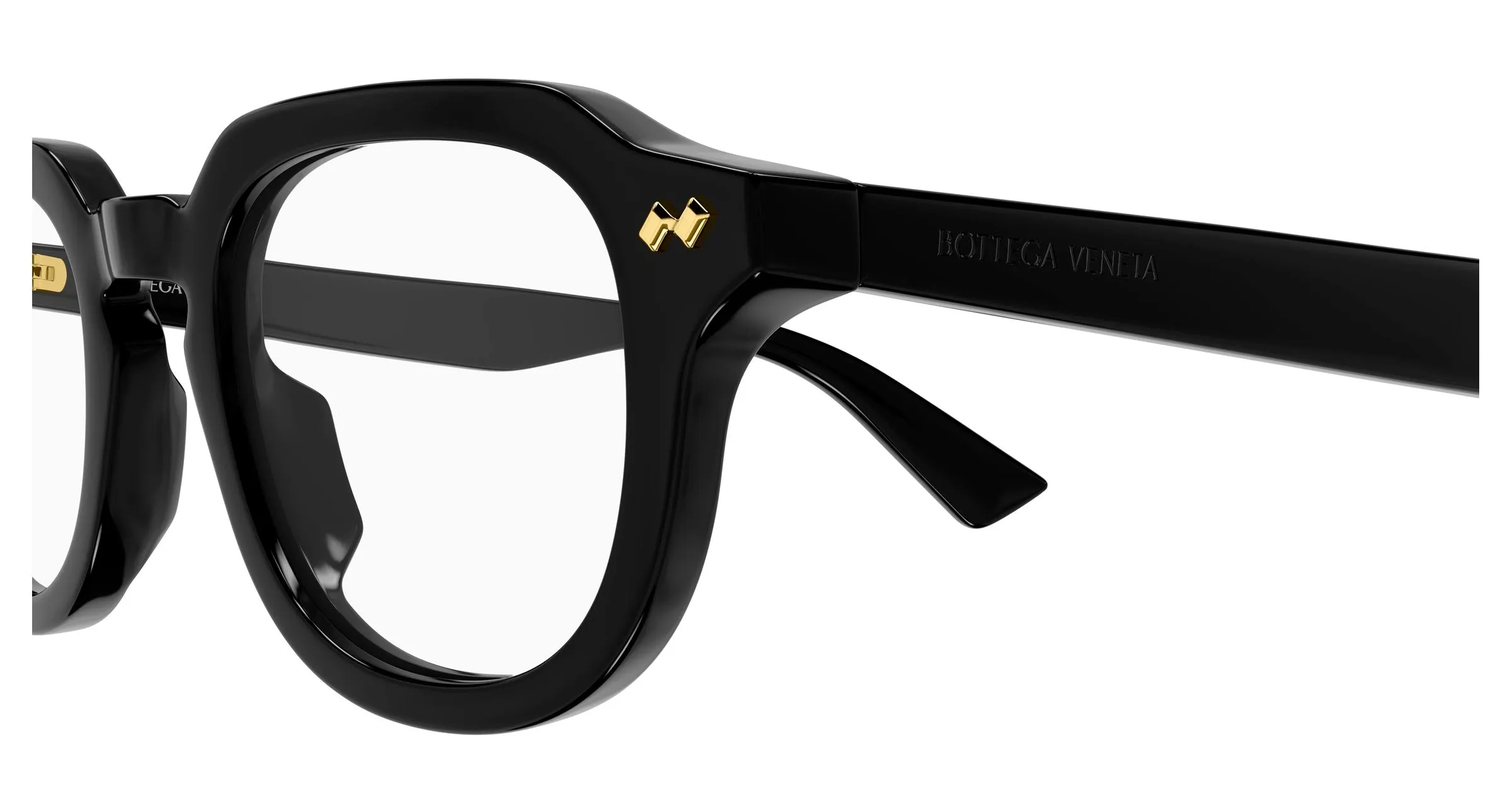 Bottega Veneta BV1505O 005 Montature da vista Acetato Nero Trasparente Rotonda - immagine 3