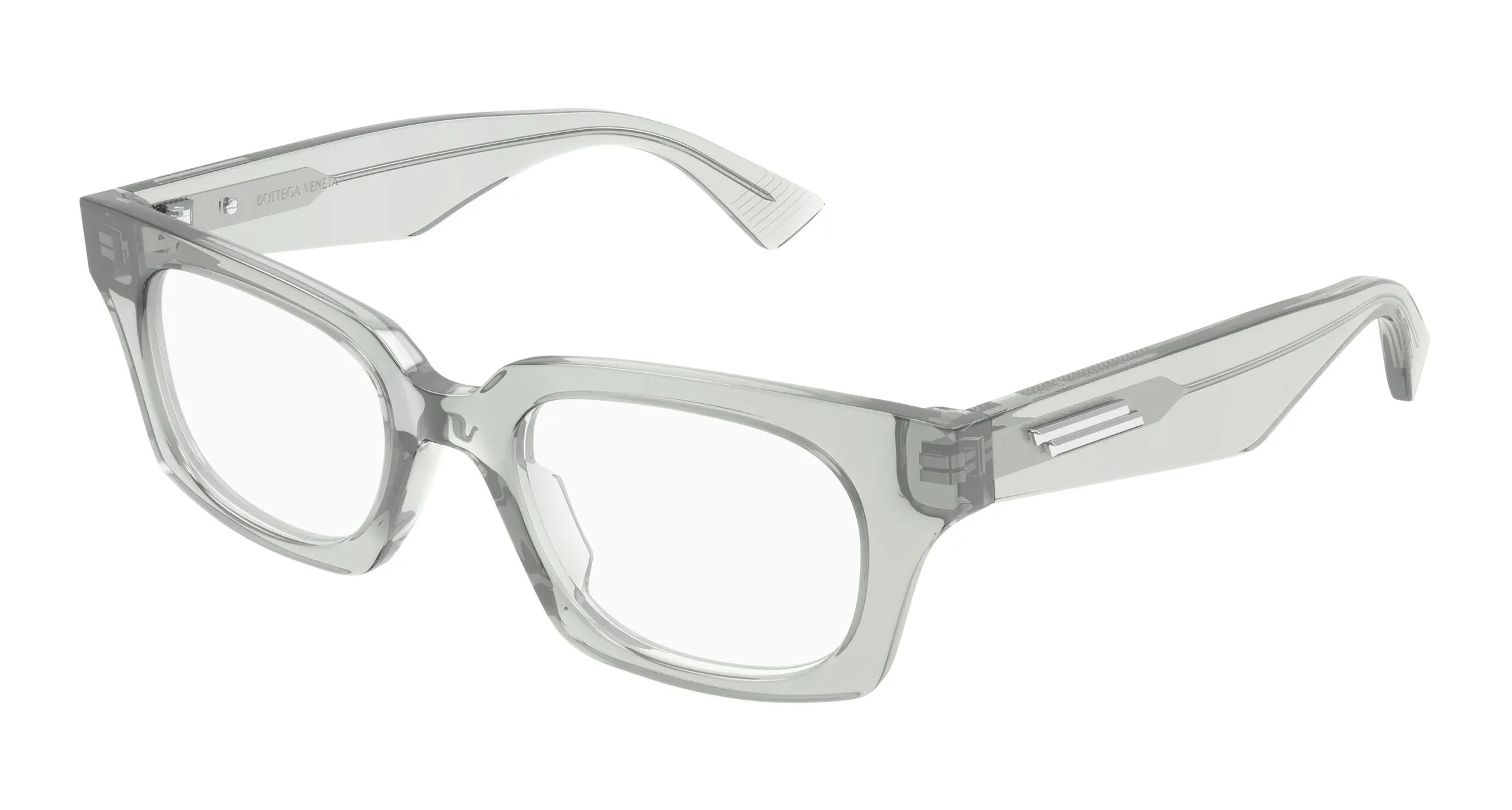 Bottega Veneta BV1504O 004 Montature da vista Acetato Grigio Trasparente Cat Eye - immagine 1