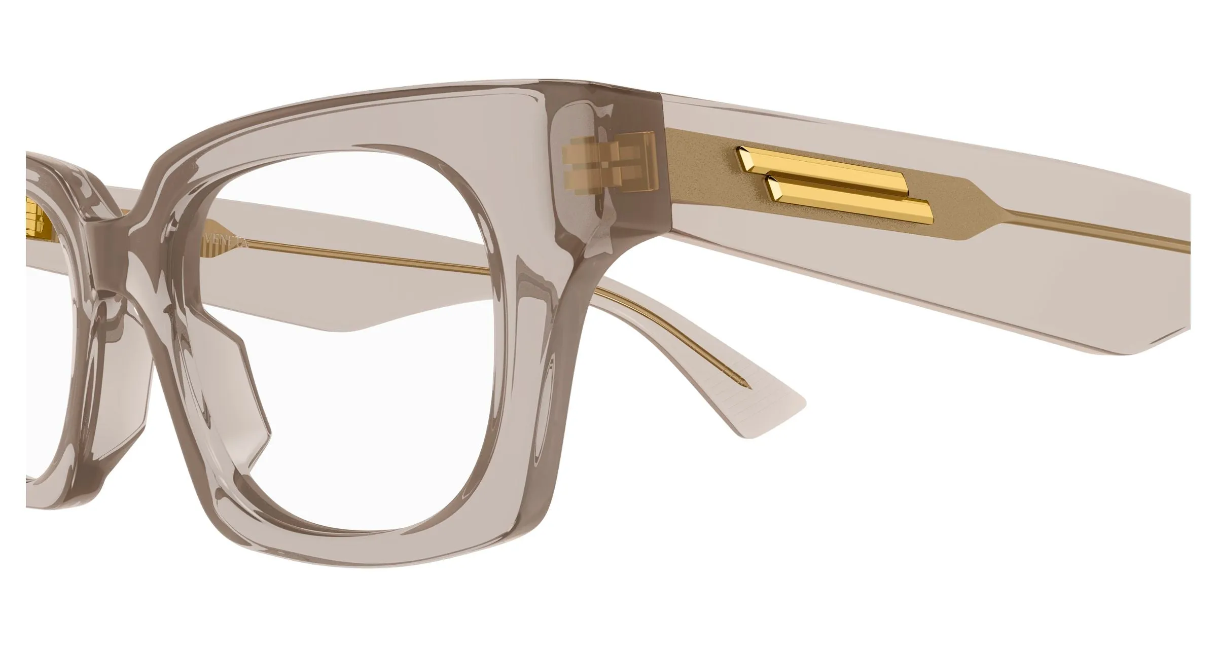 Bottega Veneta BV1504O 003 Montature da vista Acetato Marrone Trasparente Cat Eye - immagine 3