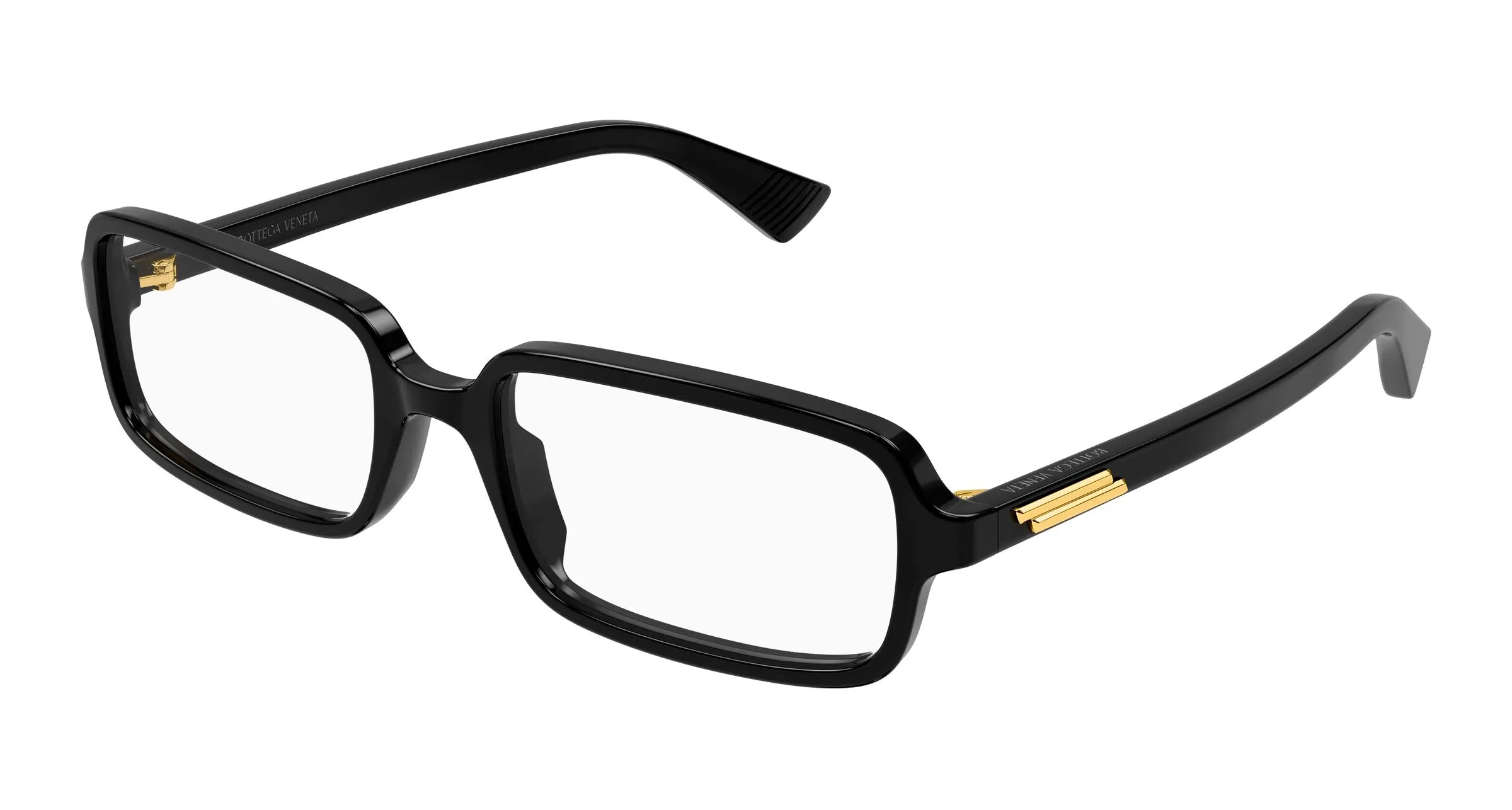 Bottega Veneta BV1500O 005 Montature da vista Acetato Nero Trasparente Squadrata - immagine 1