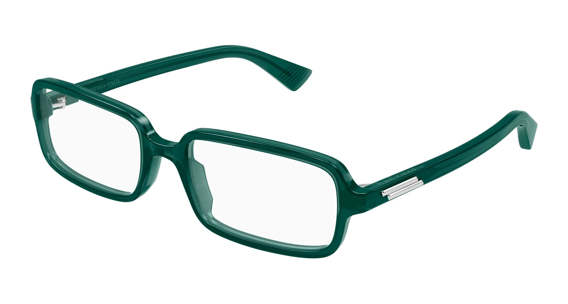 Bottega Veneta BV1500O 004 Montature da vista Acetato Verde Trasparente Squadrata - immagine 1