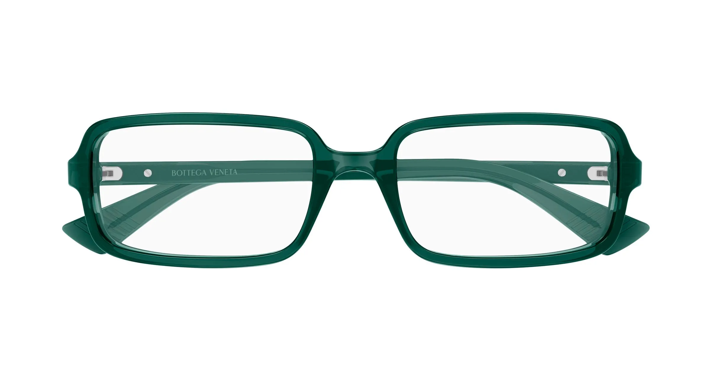 Bottega Veneta BV1500O 004 Montature da vista Acetato Verde Trasparente Squadrata - immagine 2