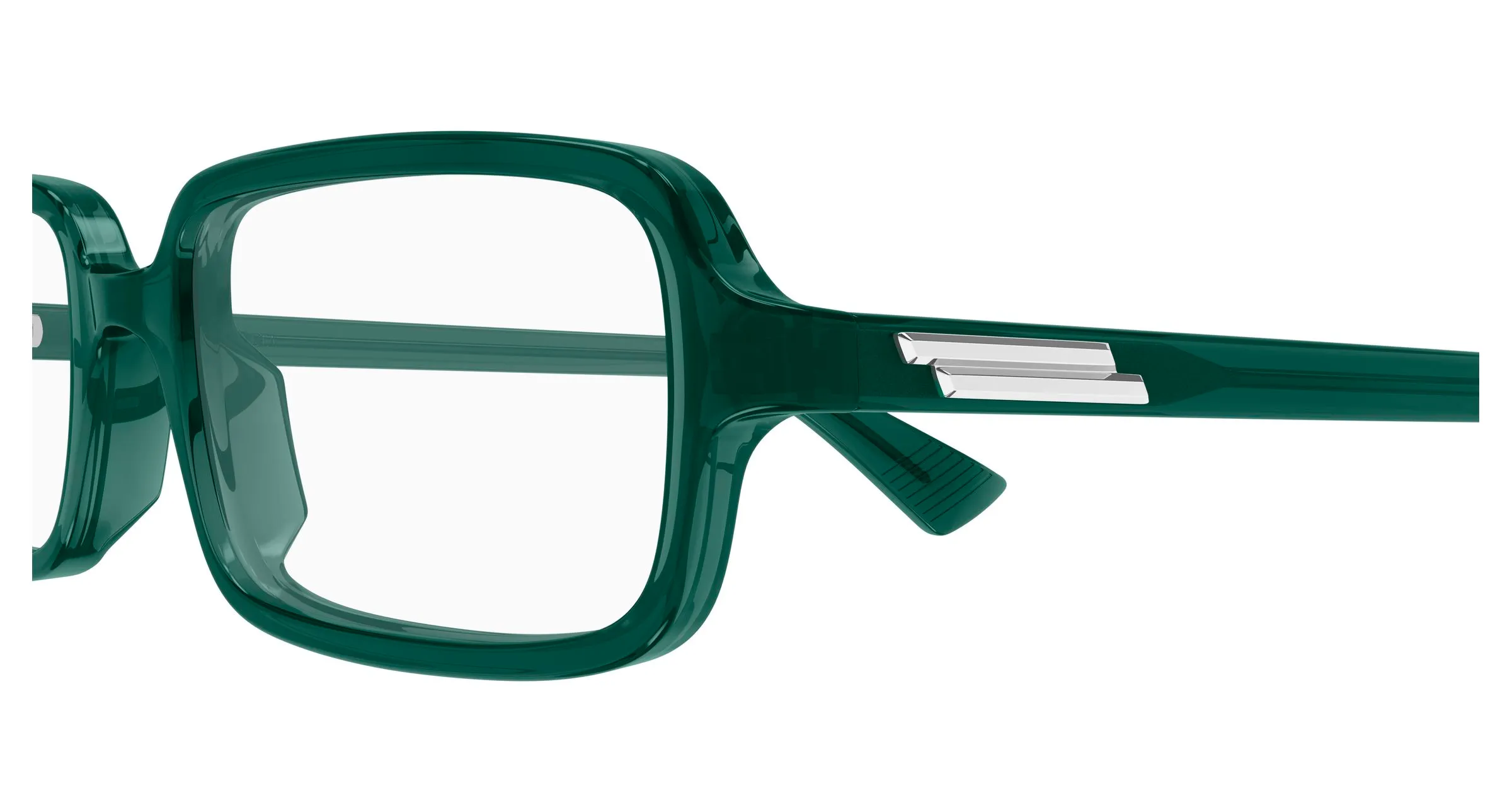 Bottega Veneta BV1500O 004 Montature da vista Acetato Verde Trasparente Squadrata - immagine 3
