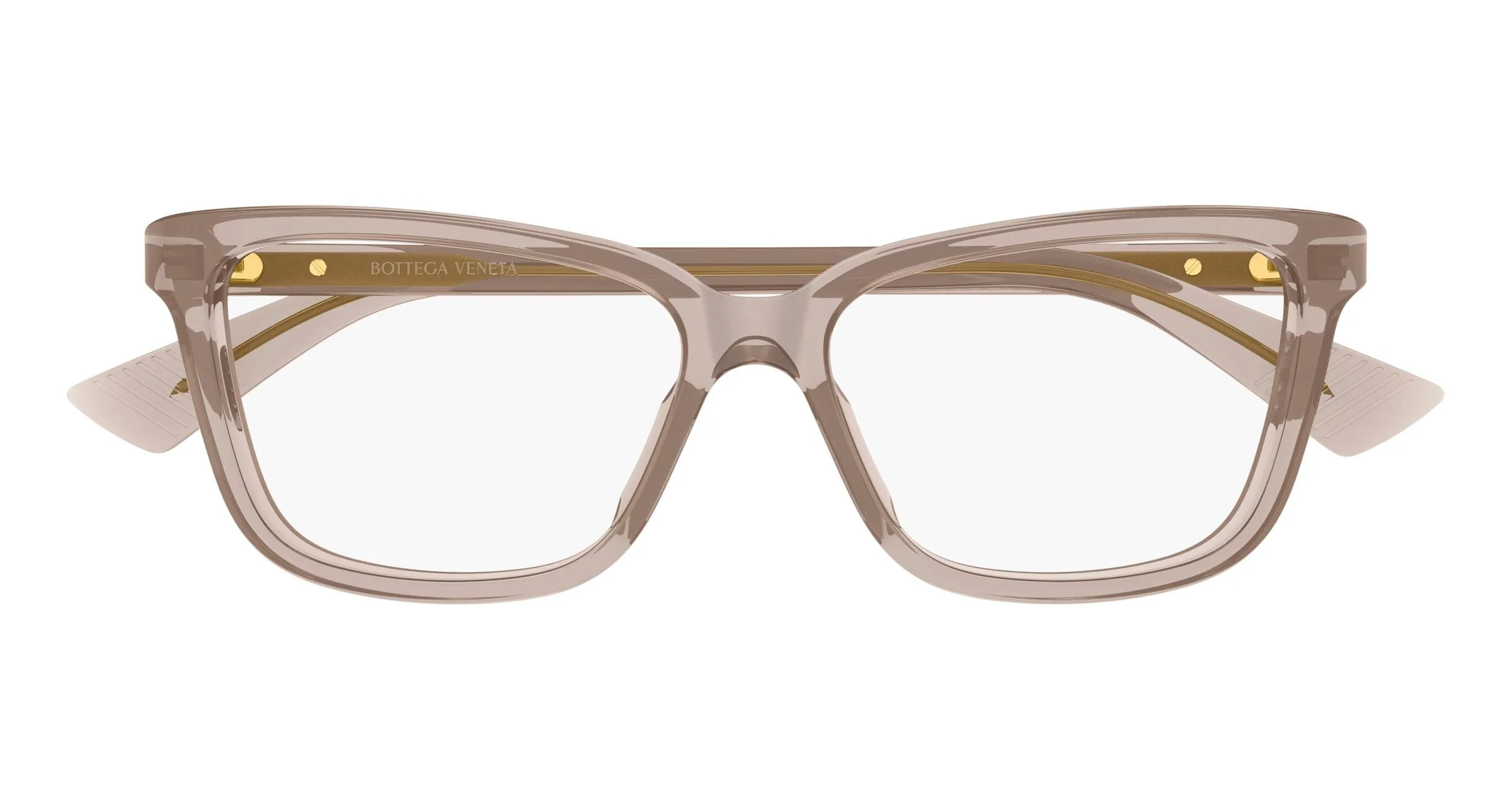 Bottega Veneta BV1499O 008 Montature da vista Acetato Marrone Trasparente Cat Eye - immagine 2