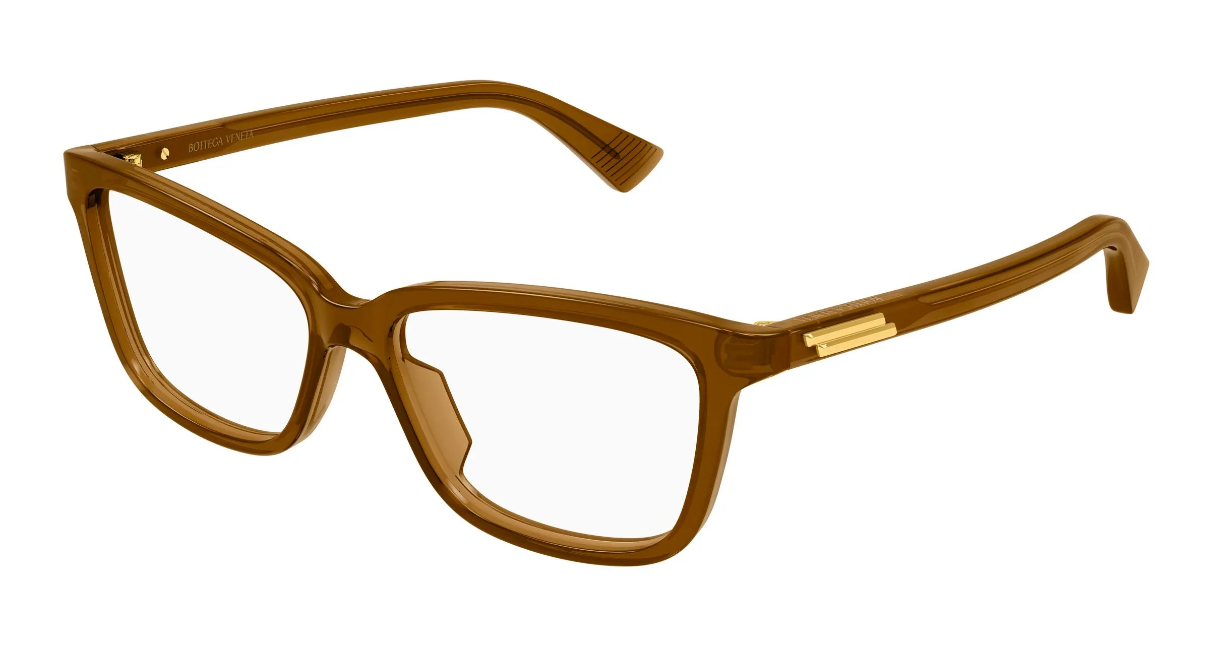Bottega Veneta BV1499O 007 Montature da vista Acetato Marrone Trasparente Cat Eye - immagine 1
