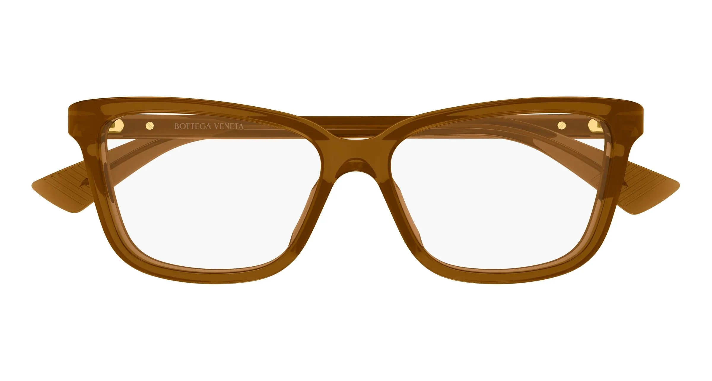 Bottega Veneta BV1499O 007 Montature da vista Acetato Marrone Trasparente Cat Eye - immagine 2