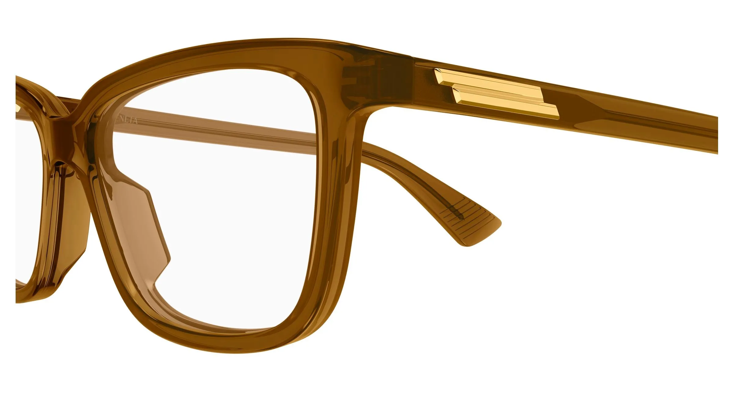 Bottega Veneta BV1499O 007 Montature da vista Acetato Marrone Trasparente Cat Eye - immagine 3