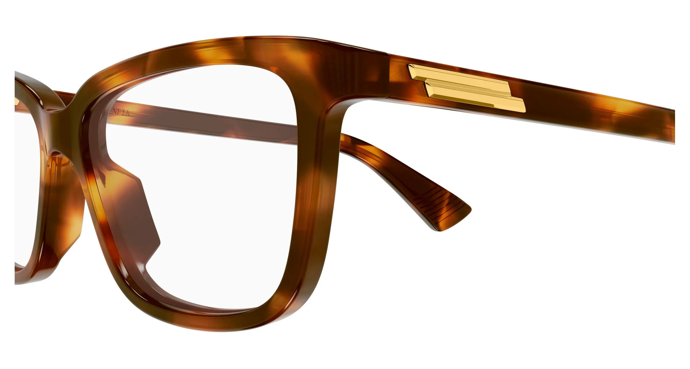 Bottega Veneta BV1499O 006 Montature da vista Acetato Havana Trasparente Cat Eye - immagine 3