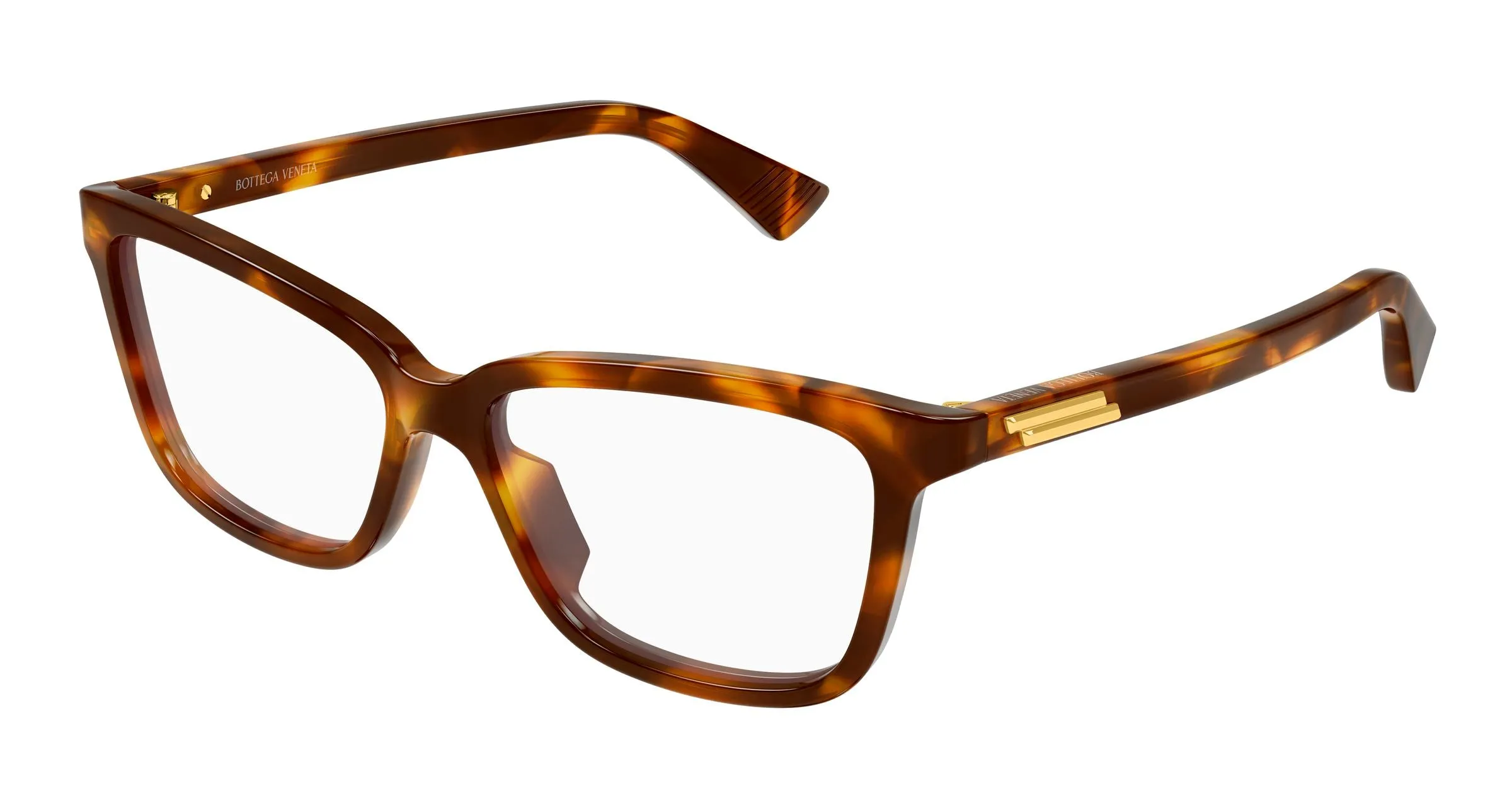 Bottega Veneta BV1499O 002 Montature da vista Acetato Havana Trasparente Cat Eye - immagine 1