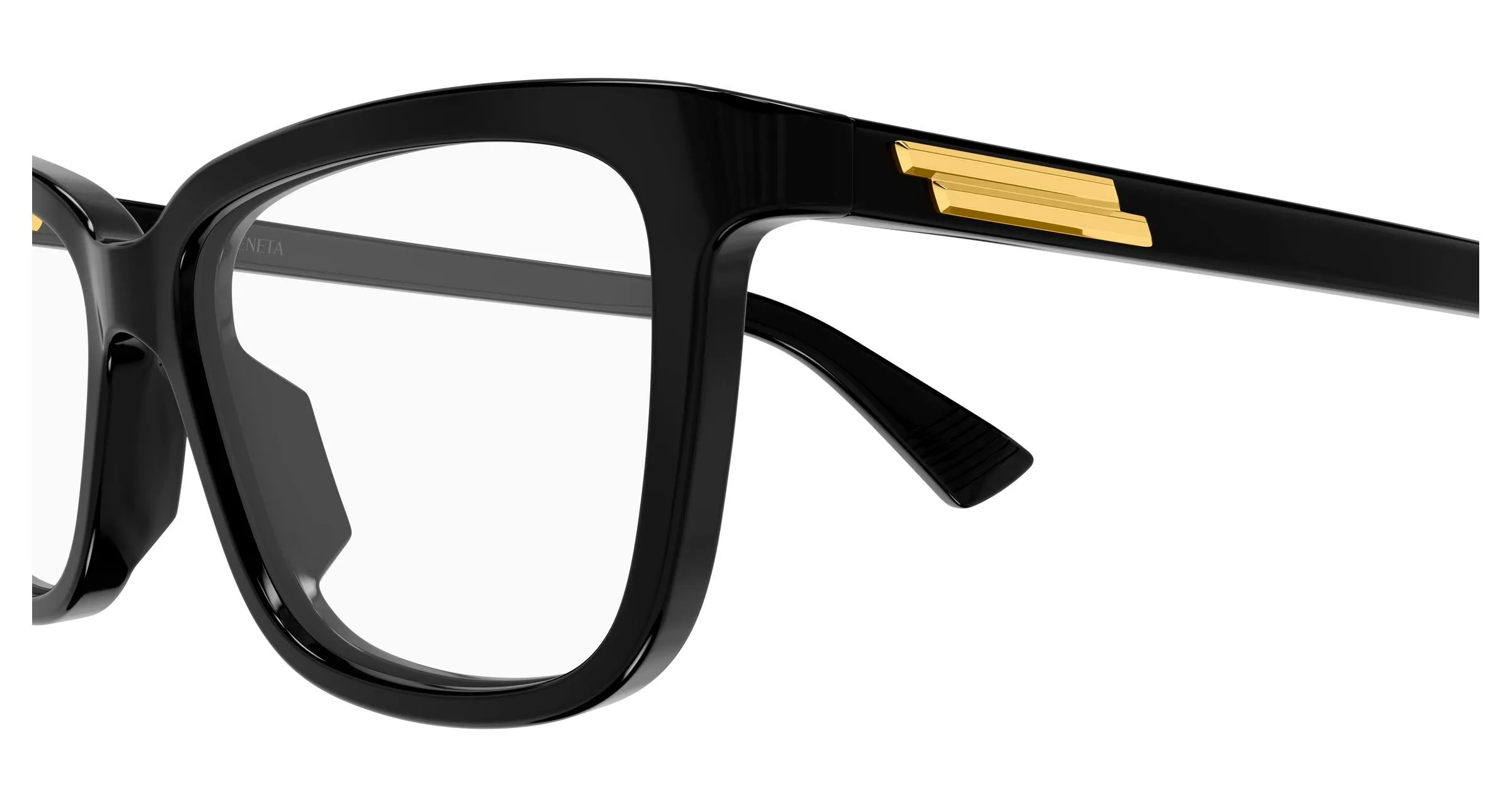 Bottega Veneta BV1499O 001 Montature da vista Acetato Nero Trasparente Cat Eye - immagine 3