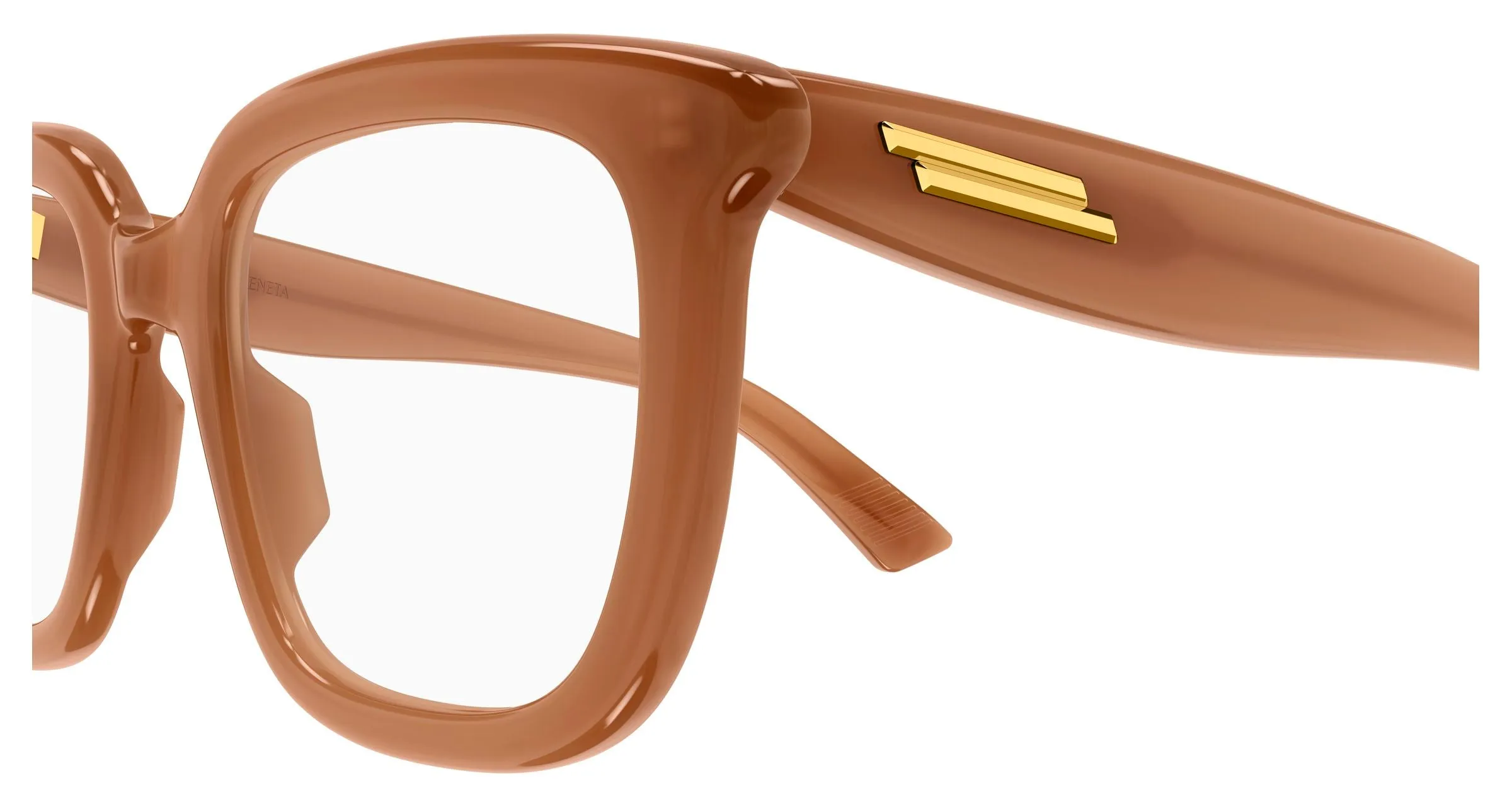 Bottega Veneta BV1496O 007 Montature da vista Acetato Marrone Trasparente Cat Eye - immagine 3