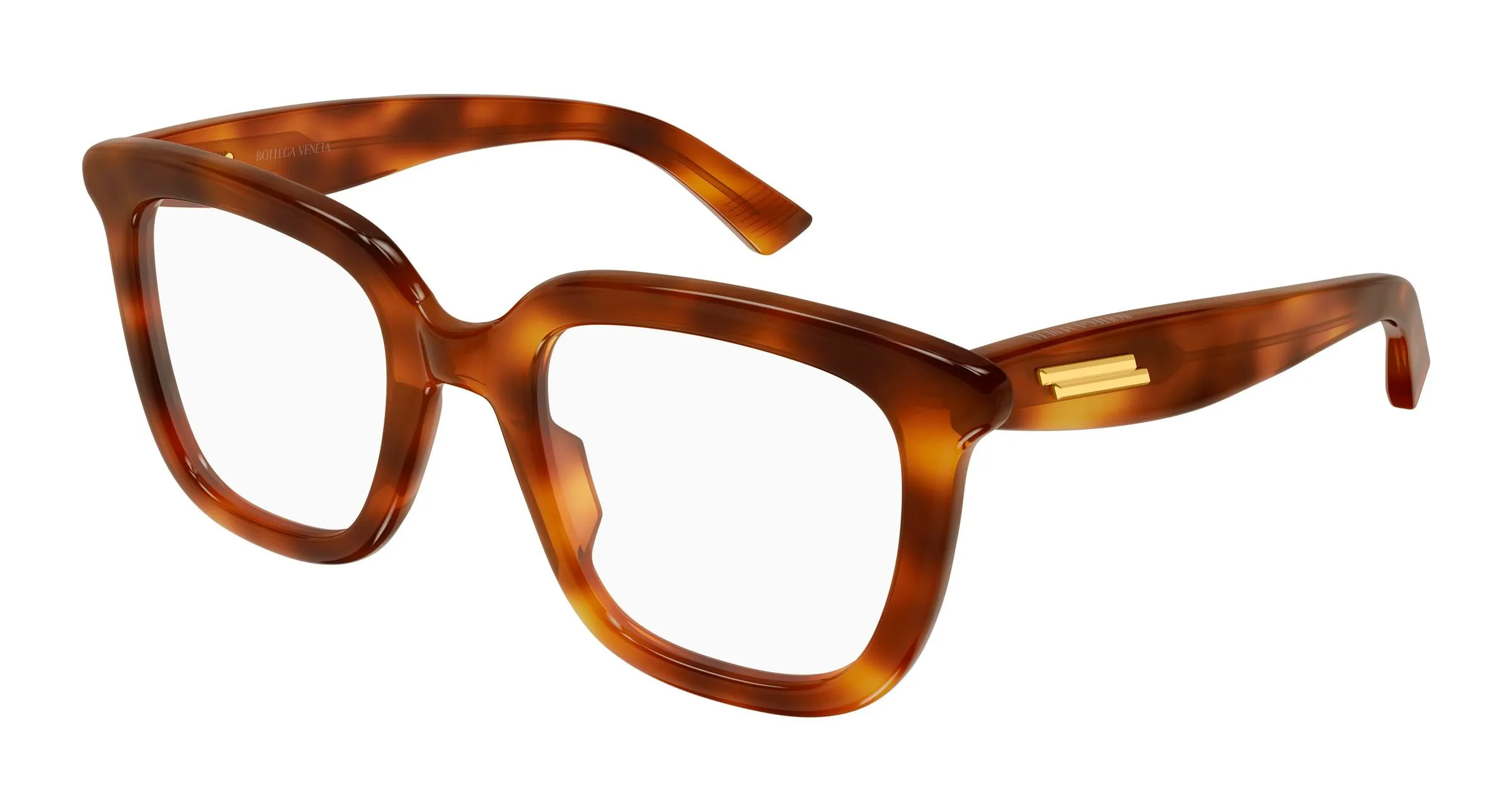 Bottega Veneta BV1496O 006 Montature da vista Acetato Havana Trasparente Cat Eye - immagine 1