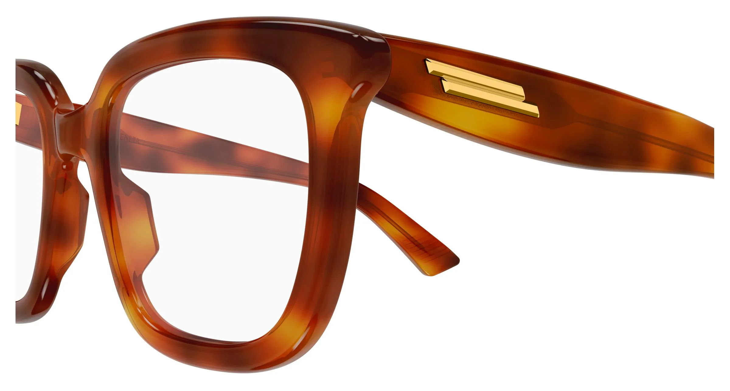 Bottega Veneta BV1496O 006 Montature da vista Acetato Havana Trasparente Cat Eye - immagine 3