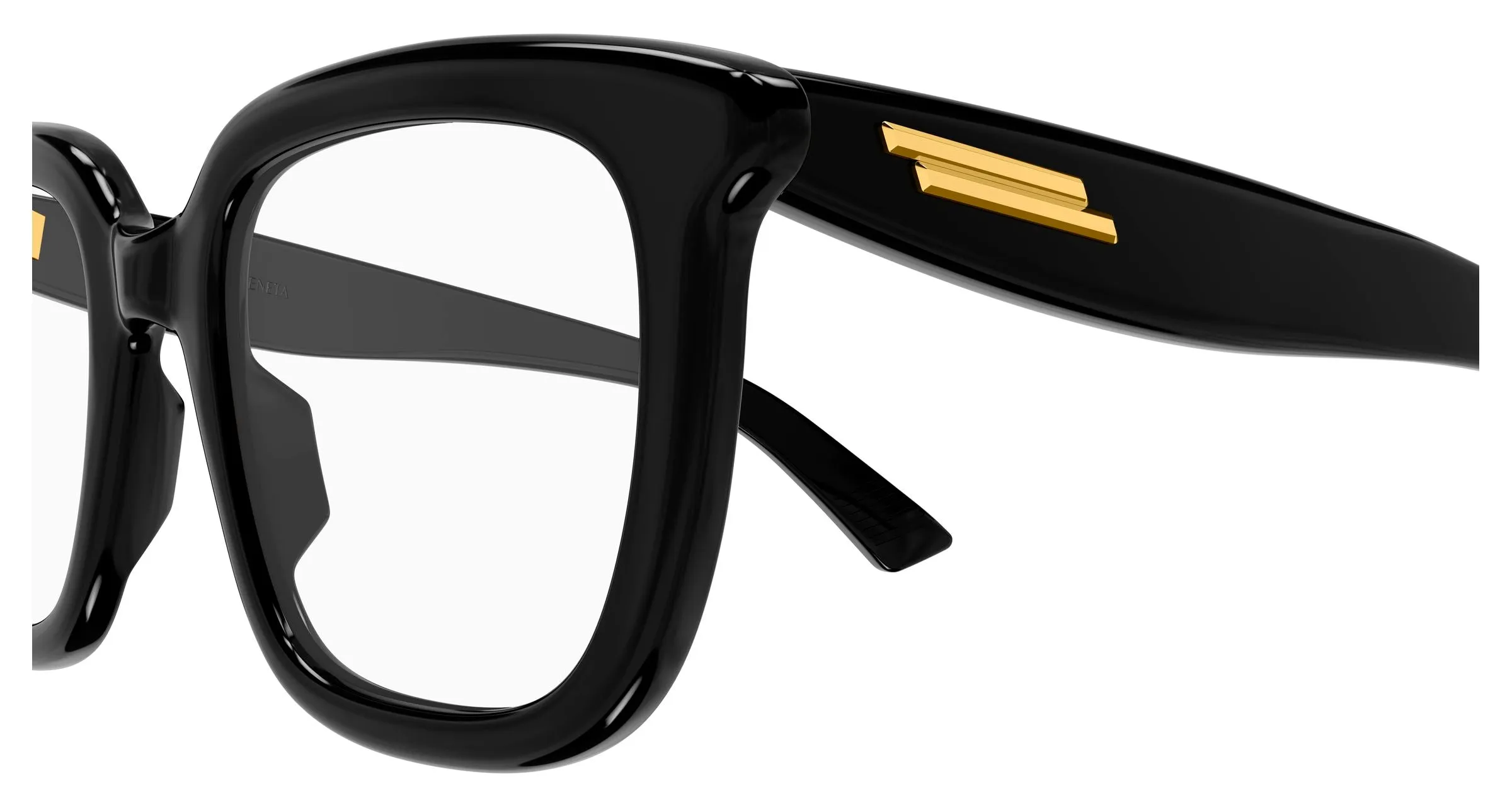 Bottega Veneta BV1496O 005 Montature da vista Acetato Nero Trasparente Cat Eye - immagine 3