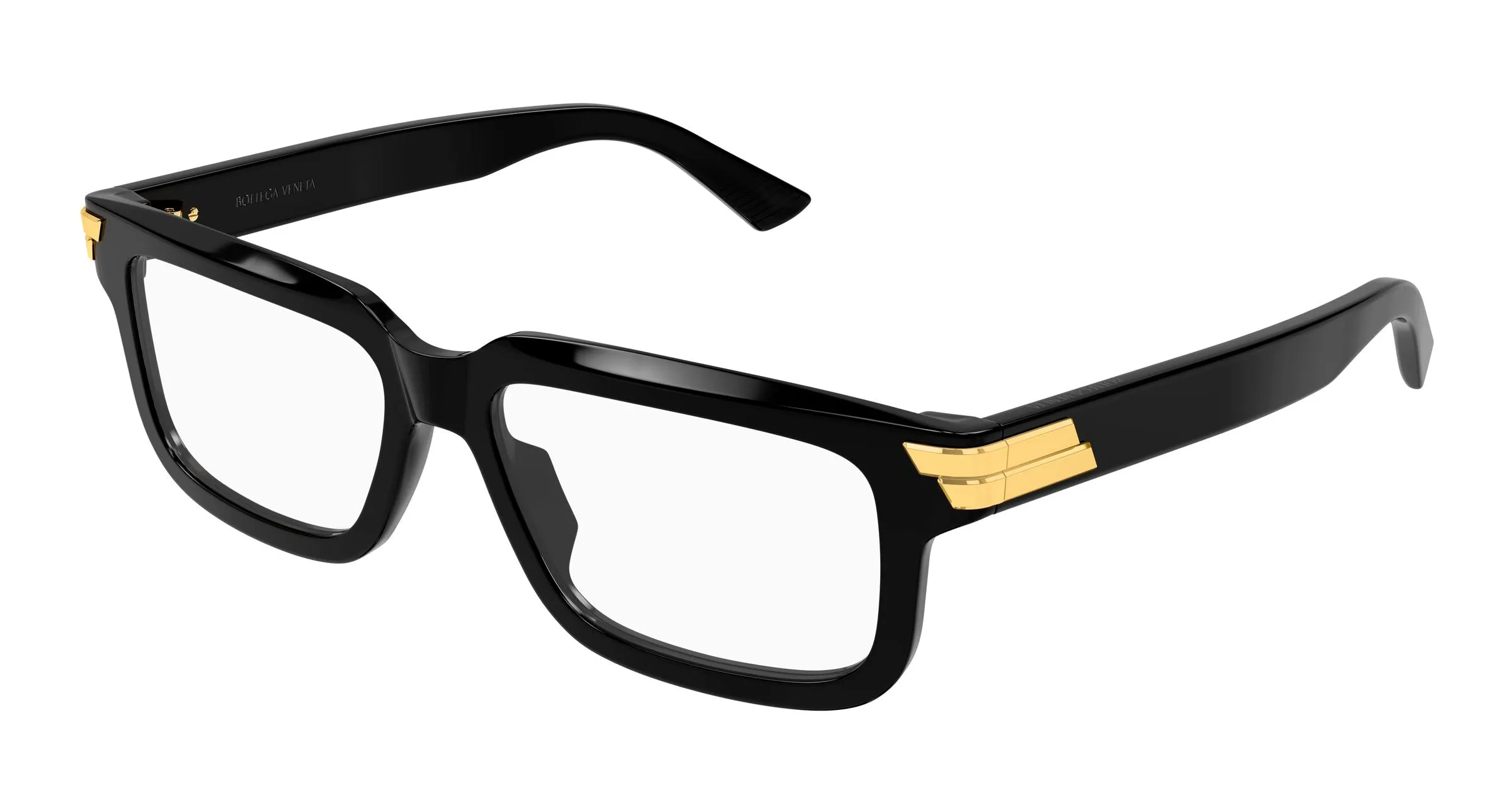 Bottega Veneta BV1490O 012 Montature da vista Acetato Nero Trasparente Squadrata - immagine 1