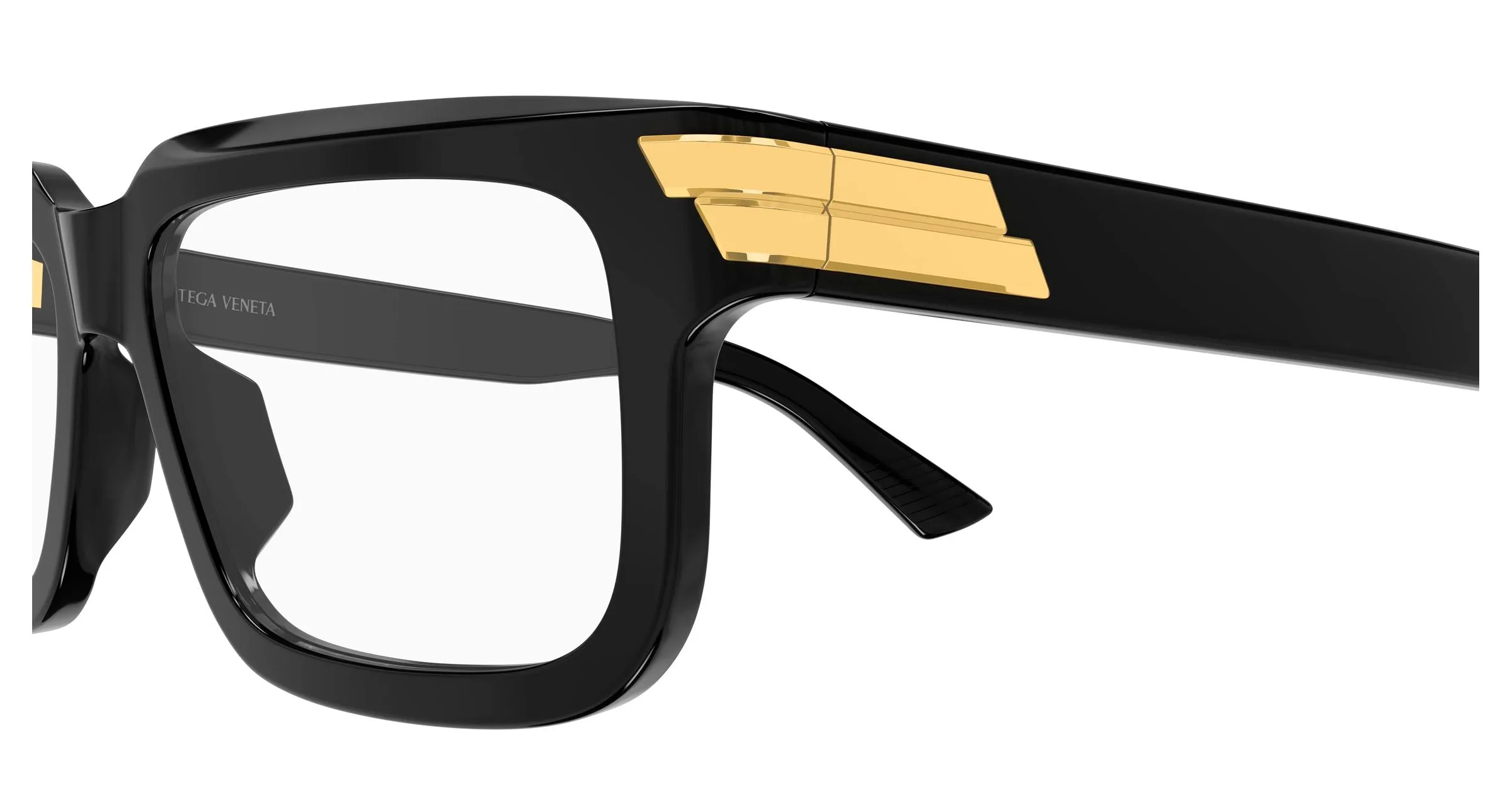 Bottega Veneta BV1490O 011 Montature da vista Acetato Nero Trasparente Squadrata - immagine 3