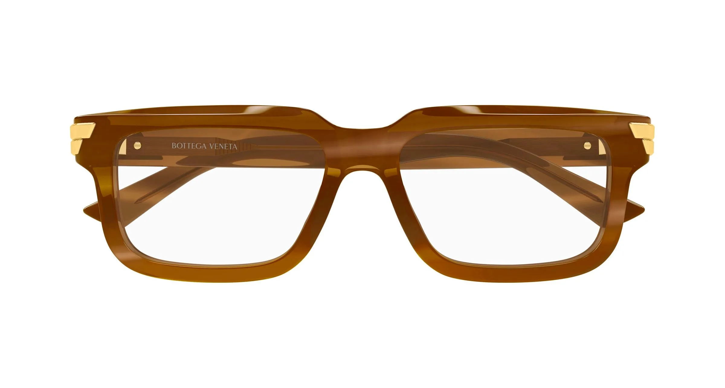 Bottega Veneta BV1490O 008 Montature da vista Acetato Marrone Trasparente Squadrata - immagine 2