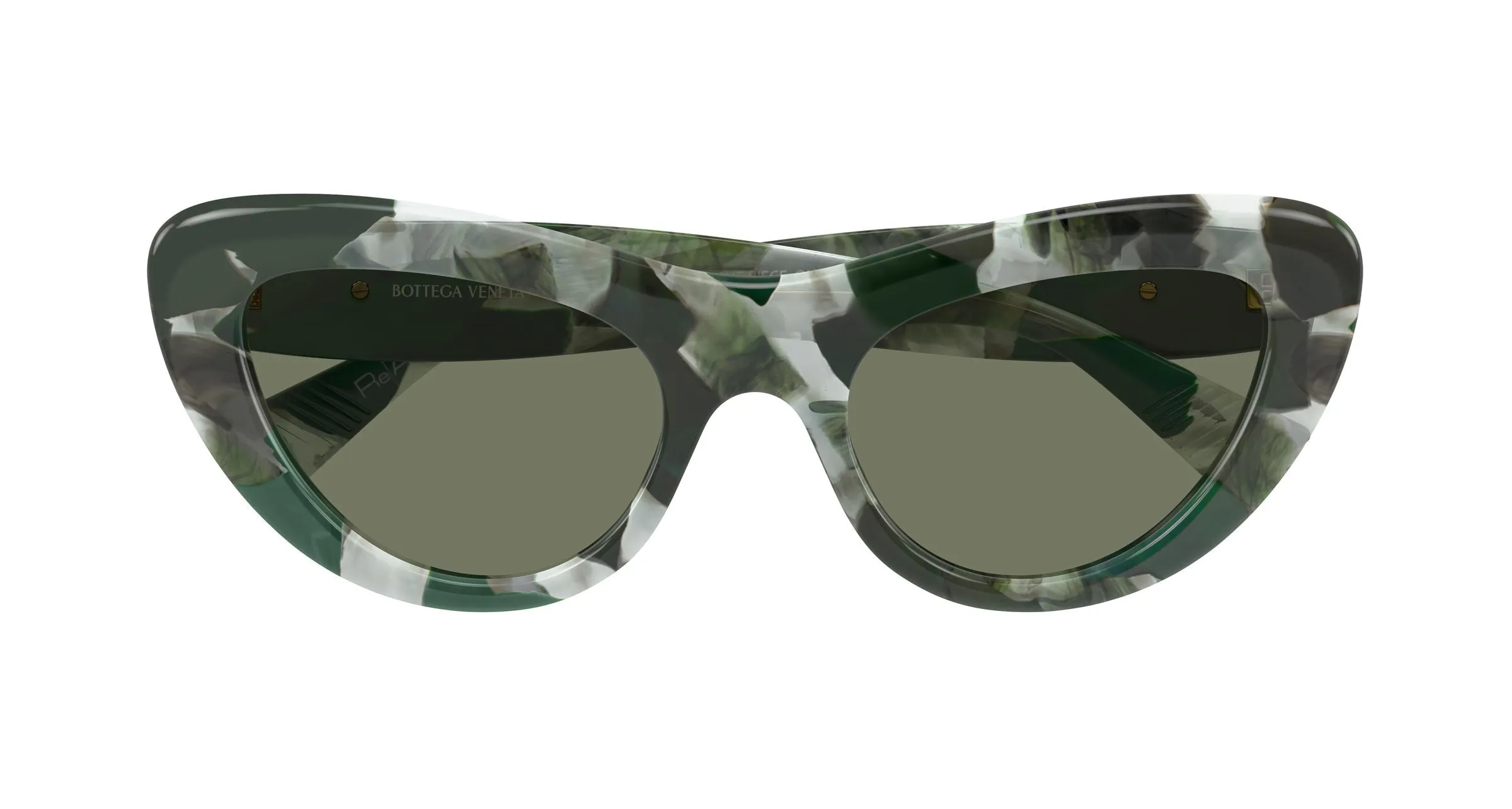 Bottega Veneta BV1475S 001 Occhiali da sole Acetato Havana Verde Cat Eye - immagine 2