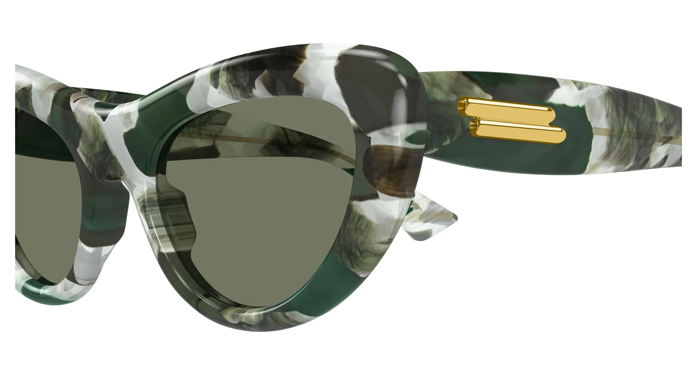 Bottega Veneta BV1475S 001 Occhiali da sole Acetato Havana Verde Cat Eye - immagine 3