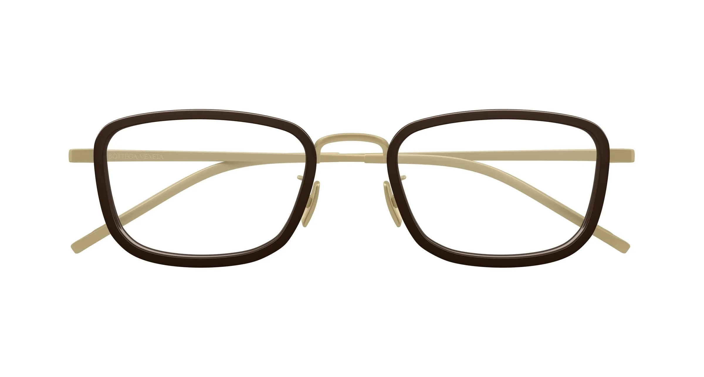 Bottega Veneta BV1474OA 003 Montature da vista Titanio Bronzo Trasparente Squadrata - immagine 2