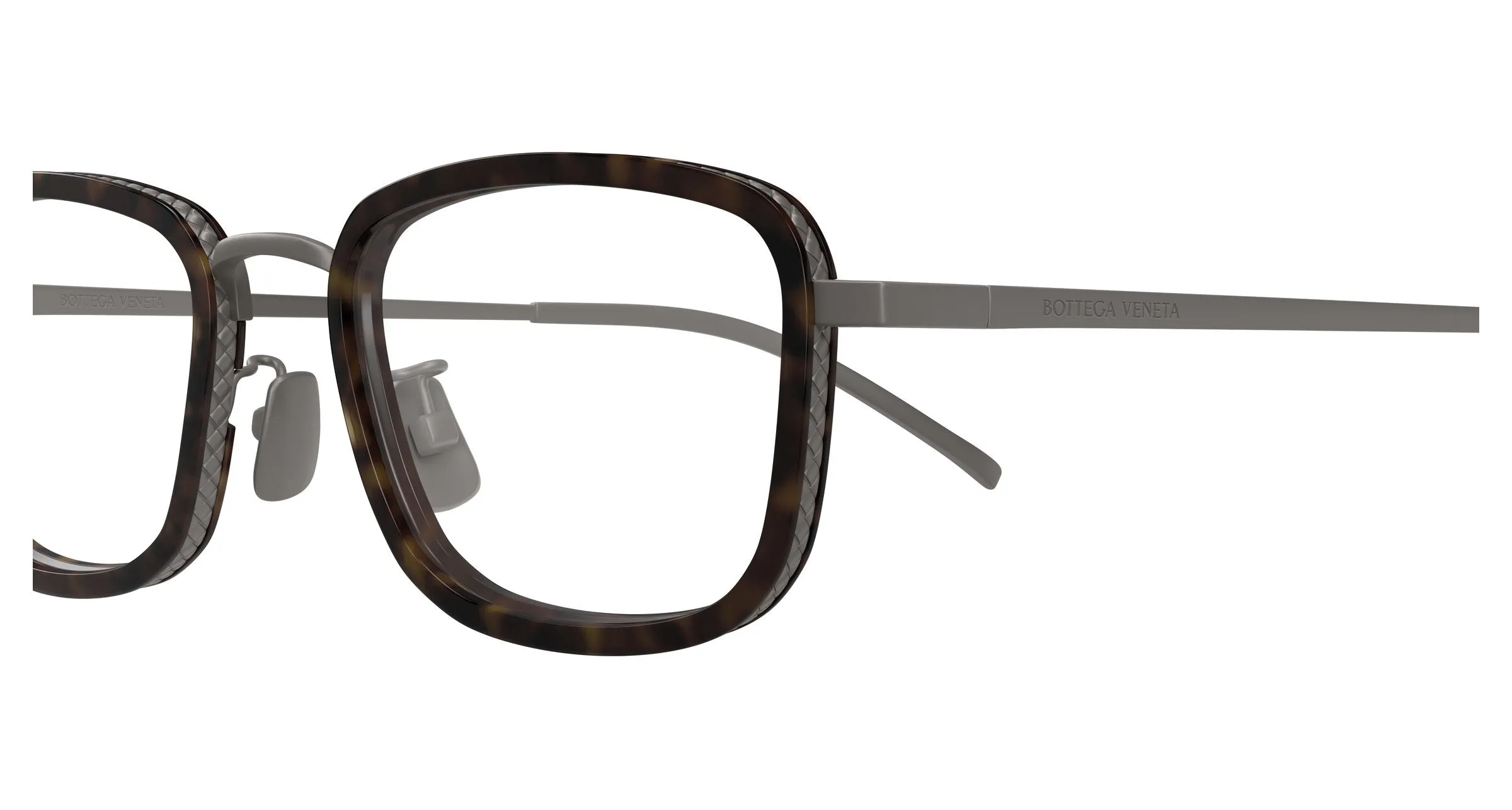 Bottega Veneta BV1474OA 002 Montature da vista Titanio Rutenio Trasparente Squadrata - immagine 3