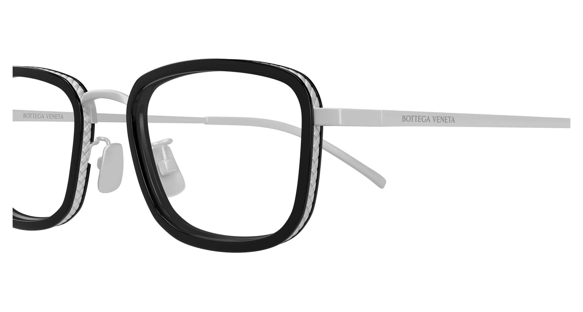 Bottega Veneta BV1474OA 001 Montature da vista Titanio Argento Trasparente Squadrata - immagine 3