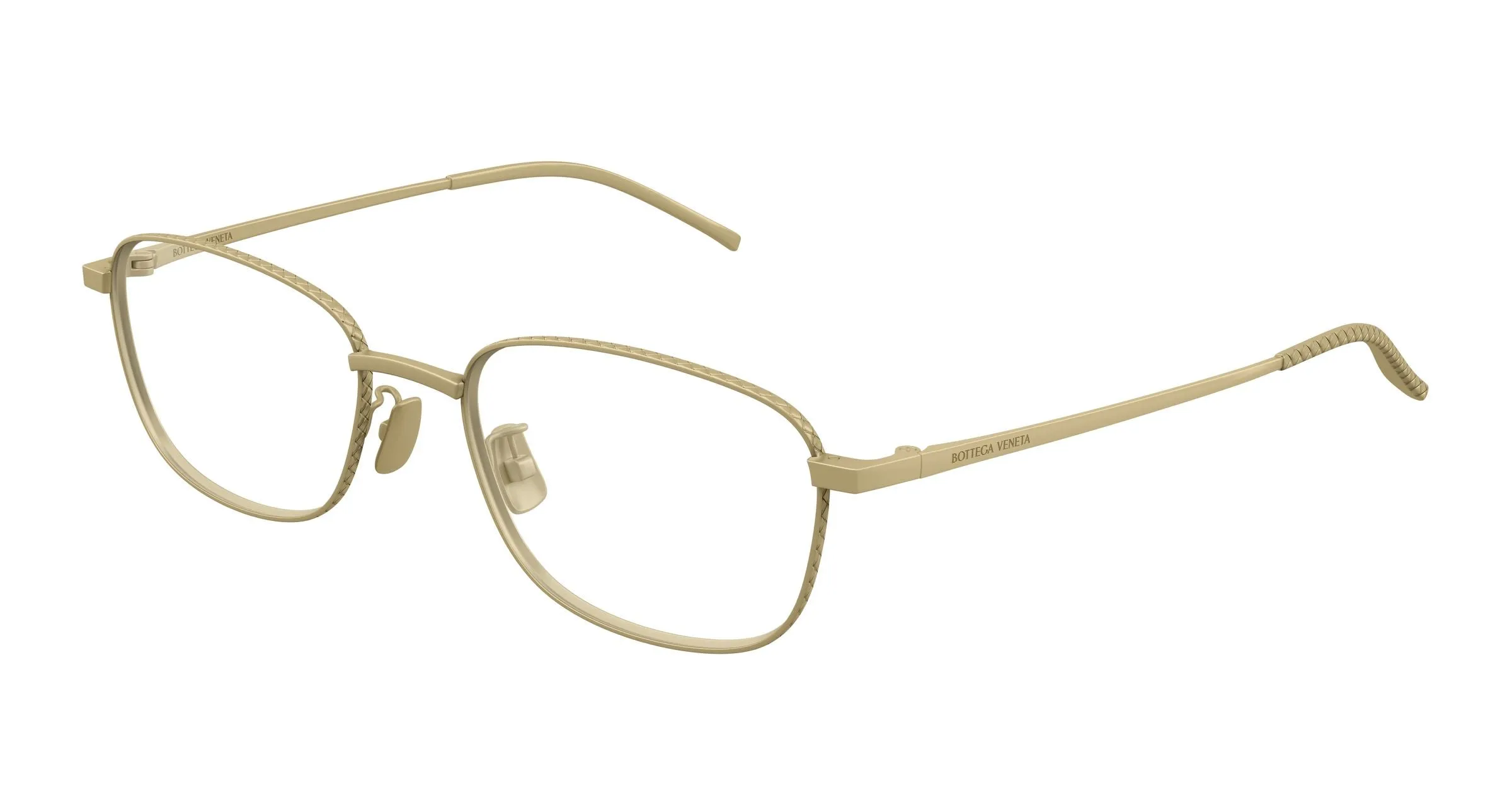 Bottega Veneta BV1473OA 003 Montature da vista Titanio Bronzo Trasparente Squadrata - immagine 1