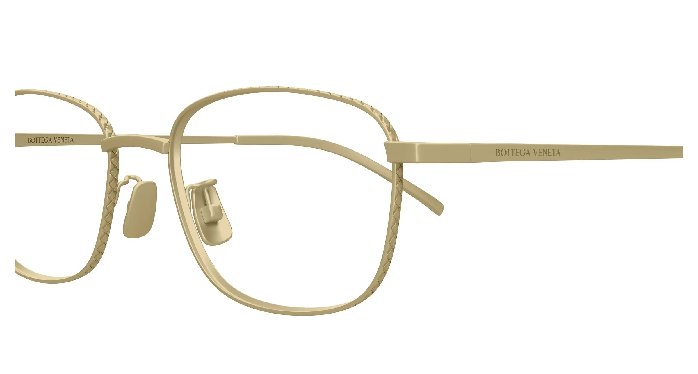 Bottega Veneta BV1473OA 003 Montature da vista Titanio Bronzo Trasparente Squadrata - immagine 3