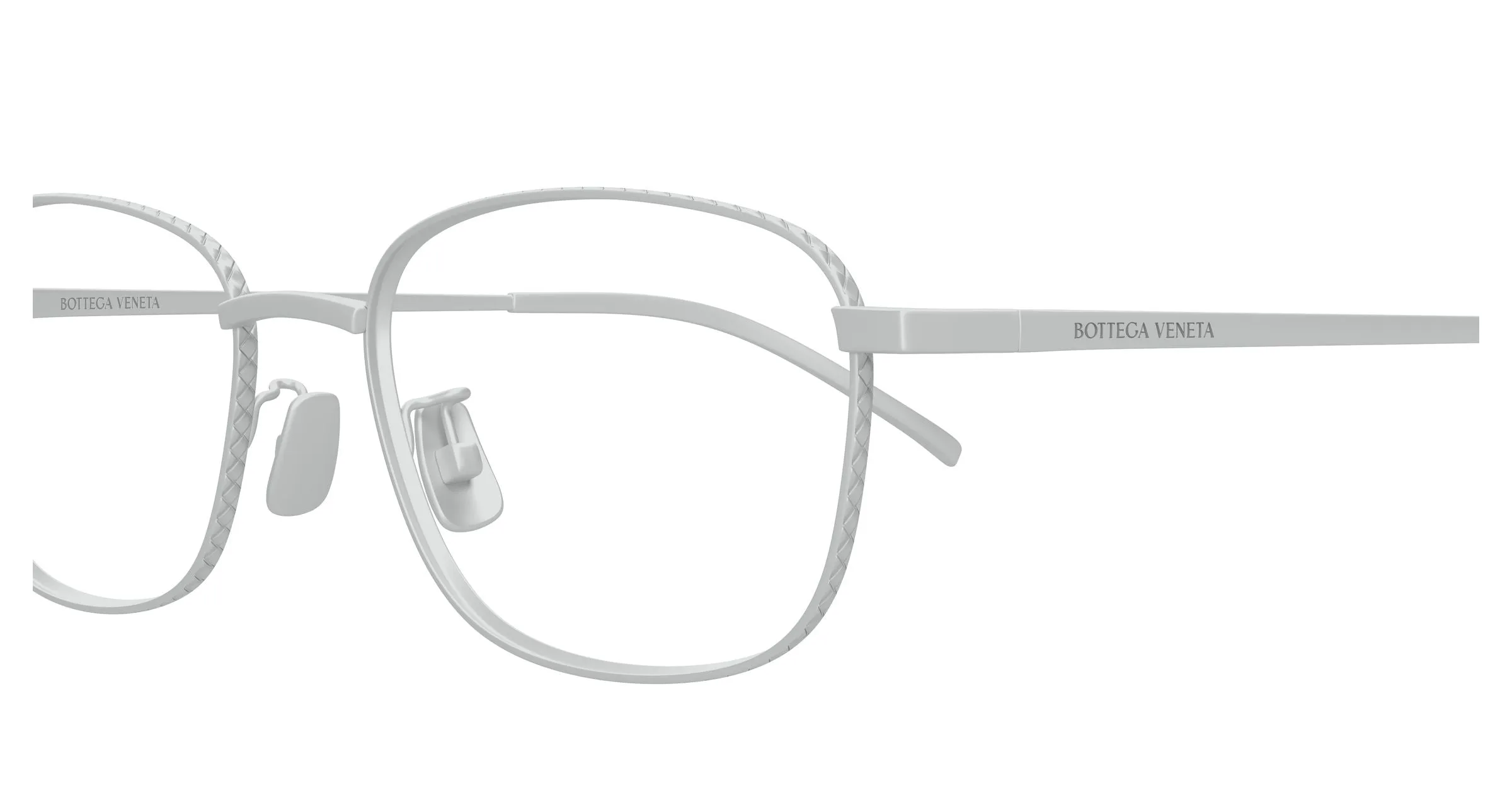 Bottega Veneta BV1473OA 002 Montature da vista Titanio Argento Trasparente Squadrata - immagine 3