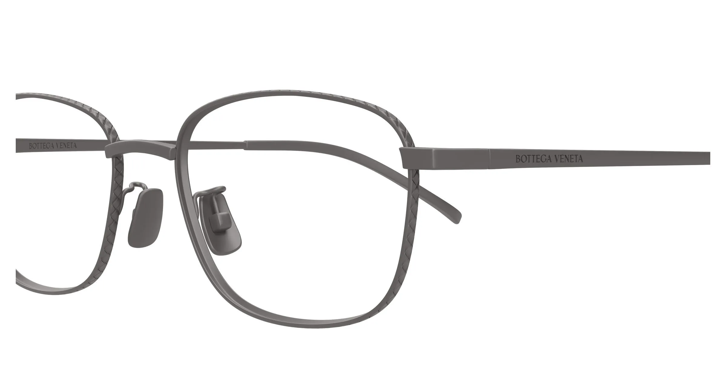 Bottega Veneta BV1473OA 001 Montature da vista Titanio Rutenio Trasparente Squadrata - immagine 3