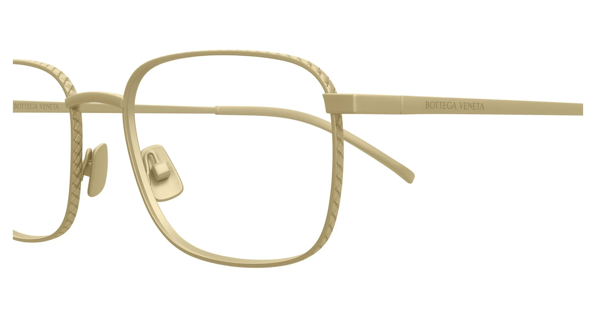 Bottega Veneta BV1472O 006 Montature da vista Titanio Bronzo Trasparente Squadrata - immagine 3