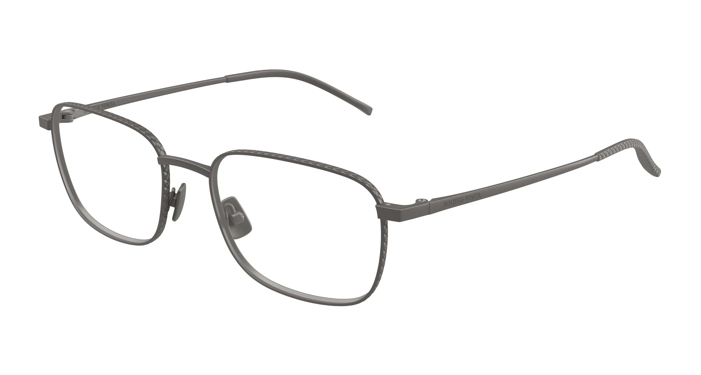 Bottega Veneta BV1472O 004 Montature da vista Titanio Rutenio Trasparente Squadrata - immagine 1