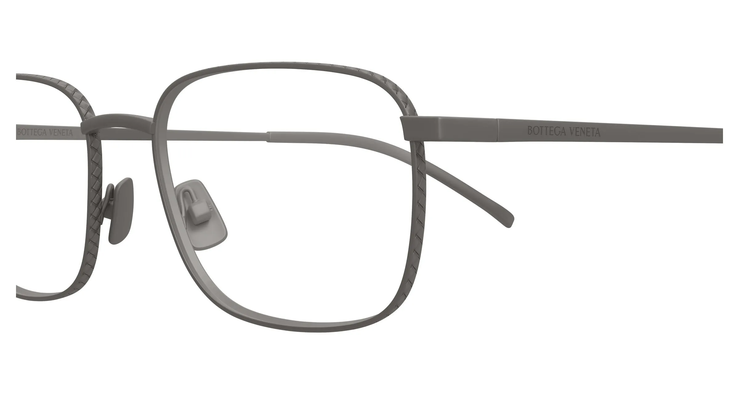 Bottega Veneta BV1472O 004 Montature da vista Titanio Rutenio Trasparente Squadrata - immagine 3