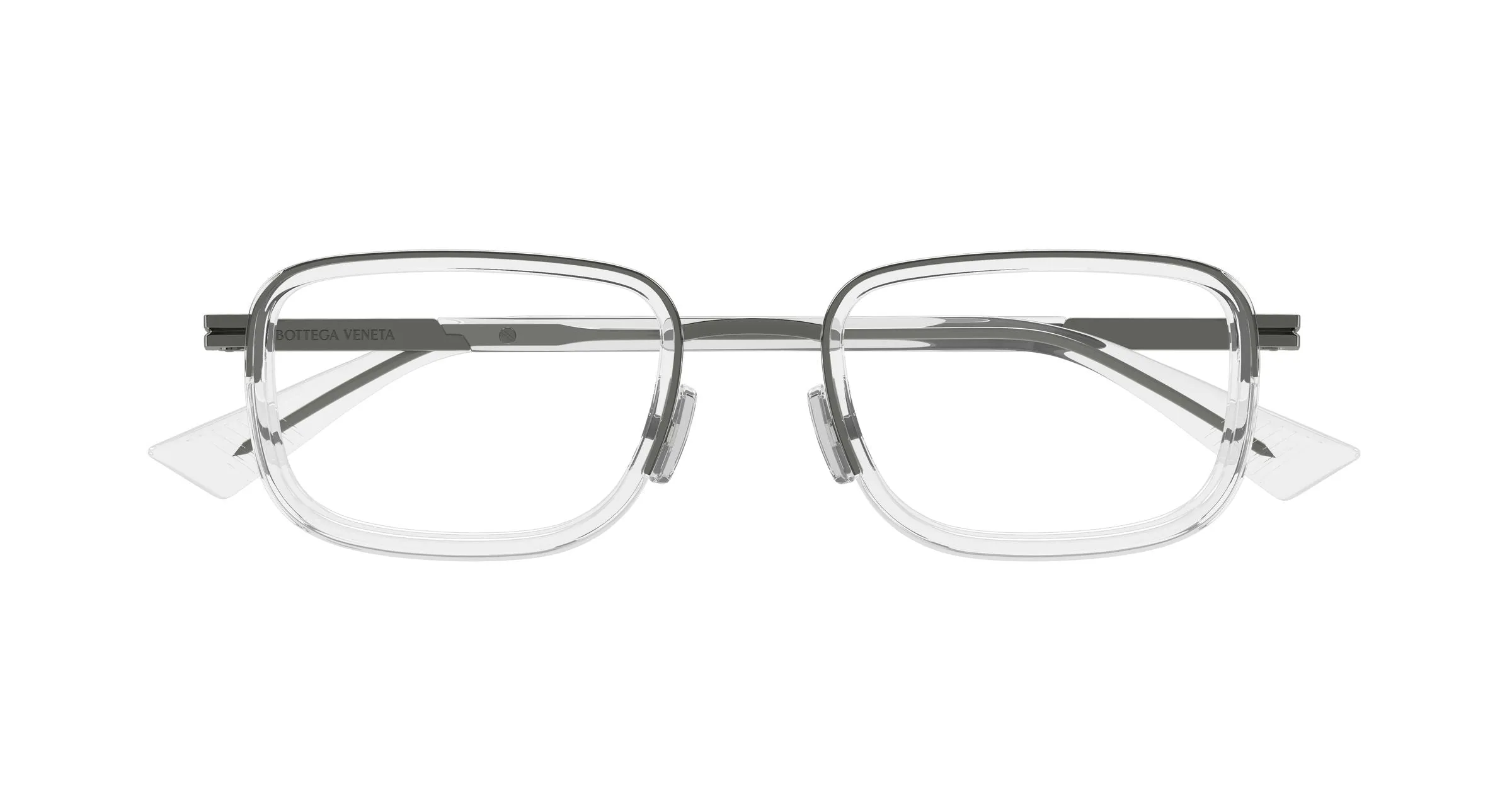 Bottega Veneta BV1464O 008 Montature da vista Metallo Rutenio Trasparente Squadrata - immagine 2