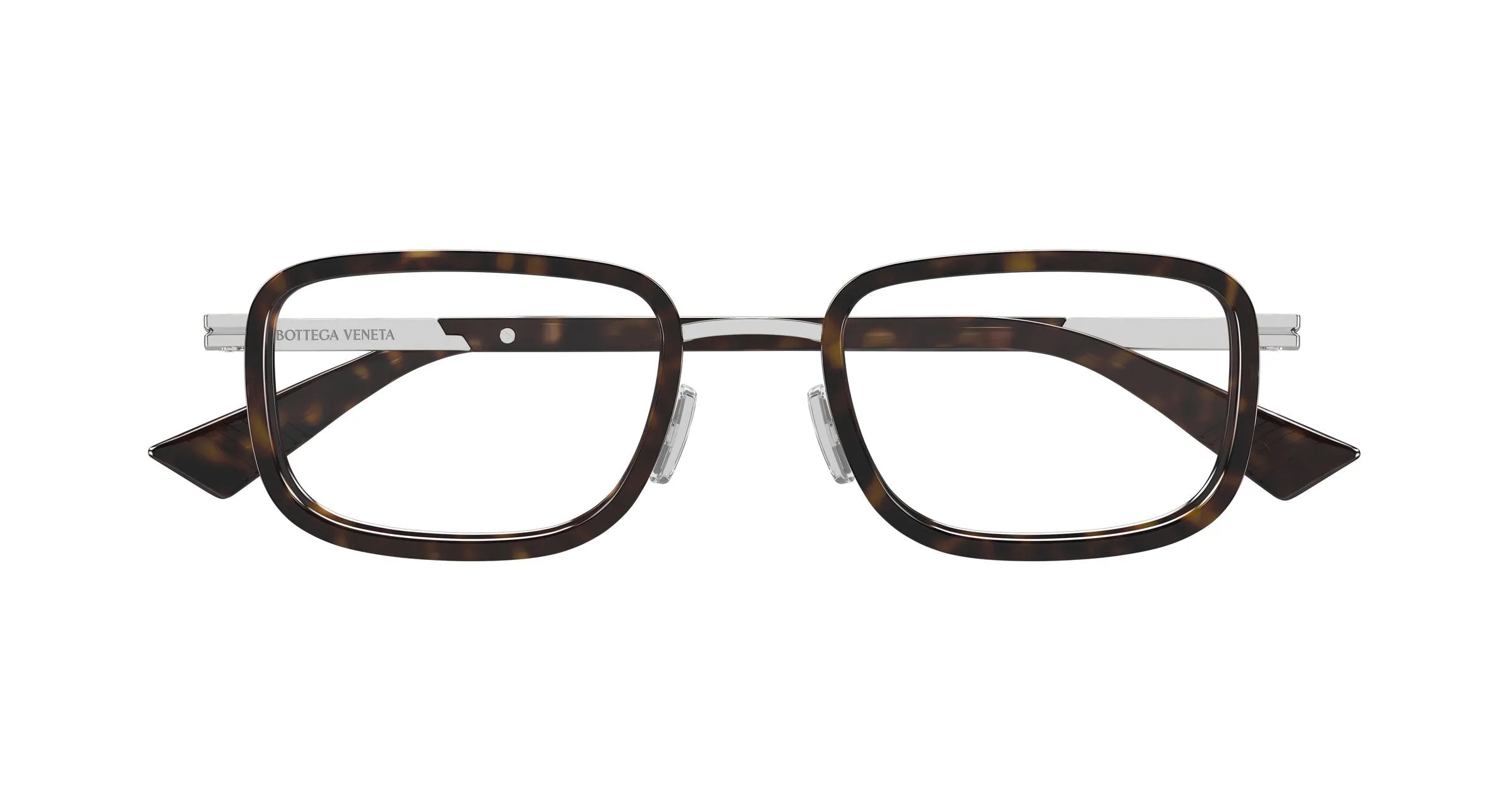 Bottega Veneta BV1464O 006 Montature da vista Metallo Argento Trasparente Squadrata - immagine 2