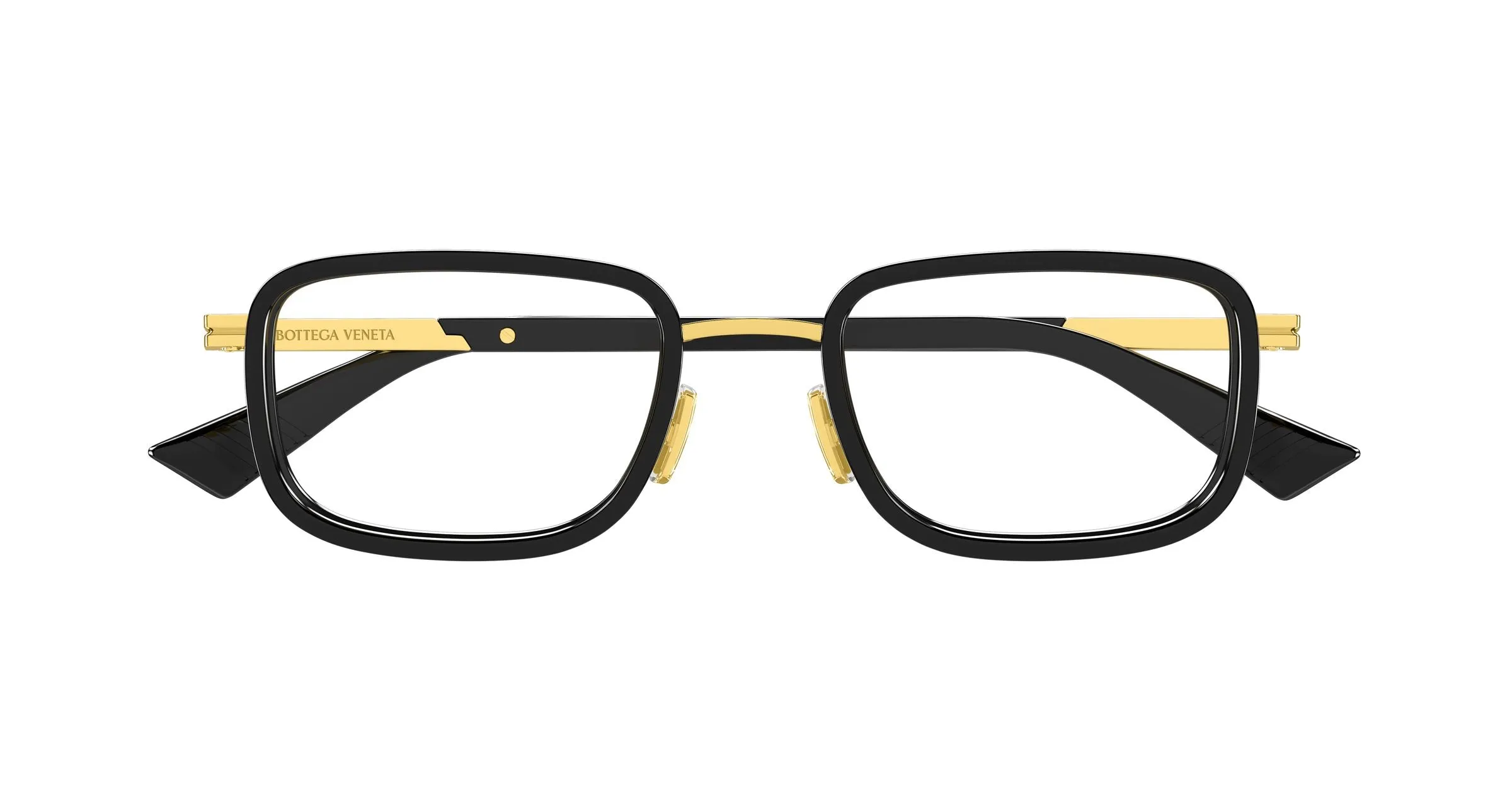 Bottega Veneta BV1464O 005 Montature da vista Metallo Oro Trasparente Squadrata - immagine 2