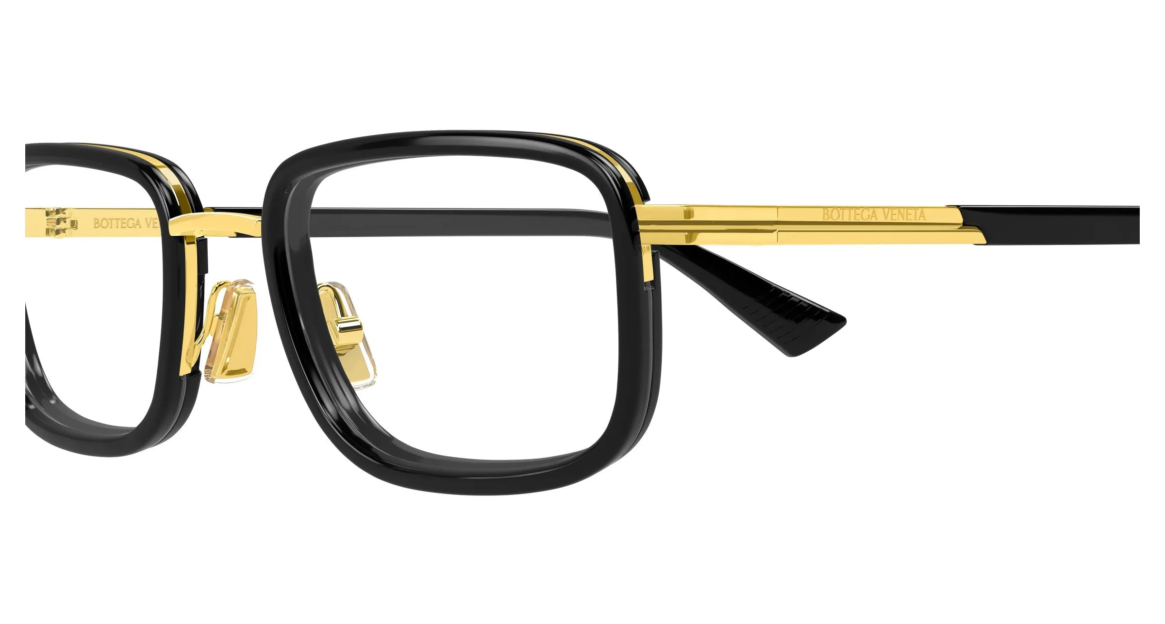 Bottega Veneta BV1464O 005 Montature da vista Metallo Oro Trasparente Squadrata - immagine 3