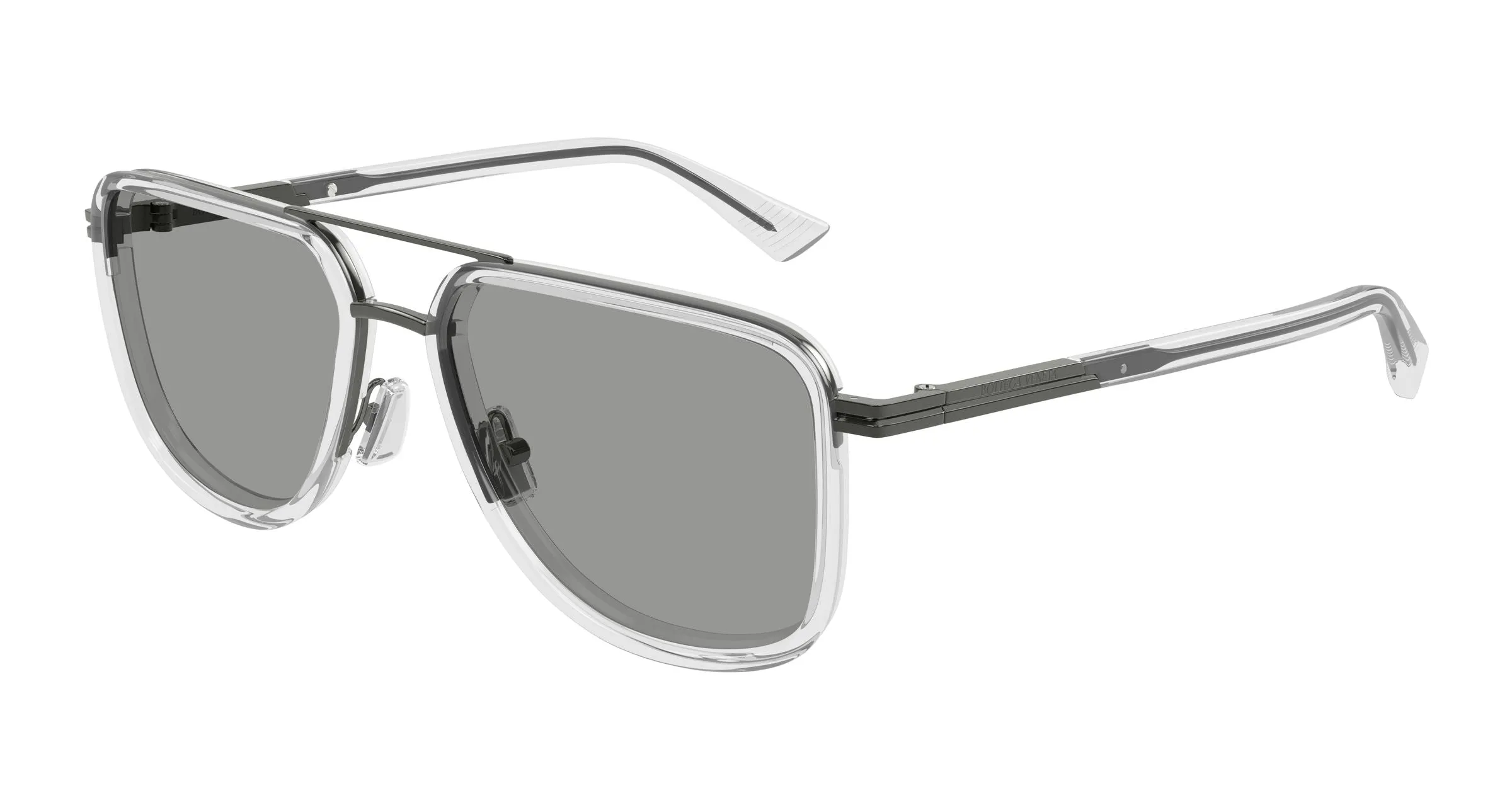 Bottega Veneta BV1463S 004 Occhiali da sole Metallo Rutenio Grigio Pilot - immagine 1