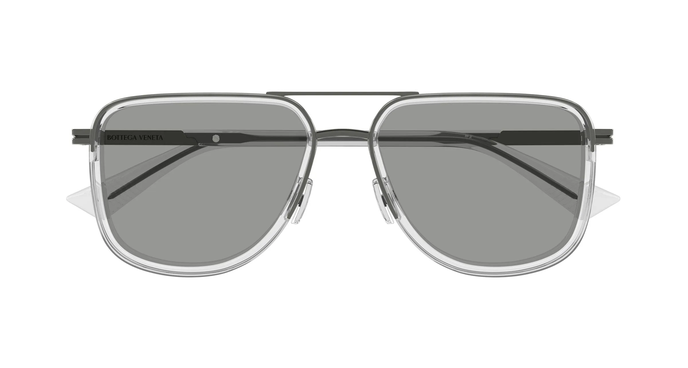 Bottega Veneta BV1463S 004 Occhiali da sole Metallo Rutenio Grigio Pilot - immagine 2