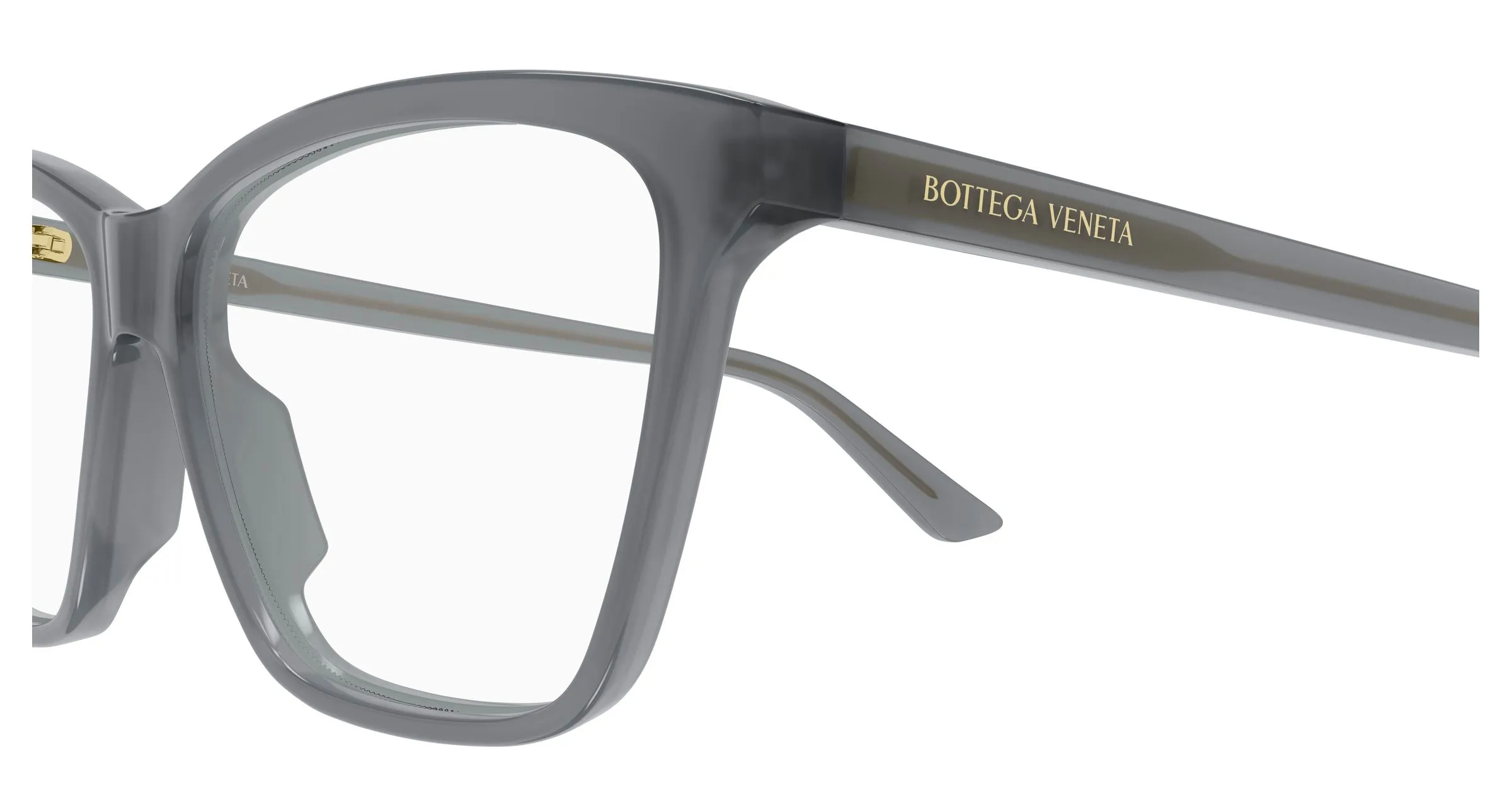 Bottega Veneta BV1421O 007 Montature da vista Acetato Grigio Trasparente Farfalla - immagine 3