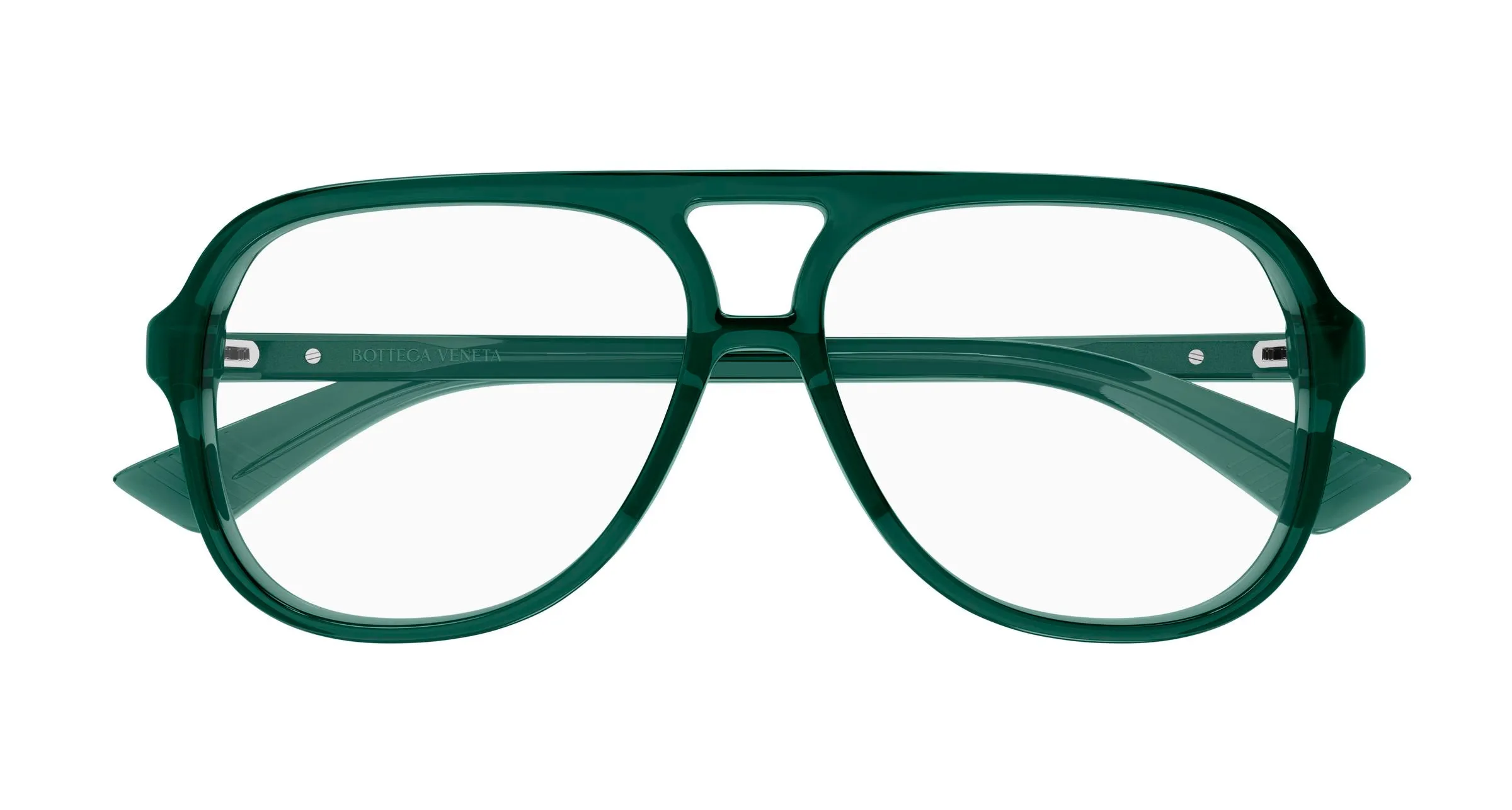 Bottega Veneta BV1417O 007 Montature da vista Acetato Verde Trasparente Pilot - immagine 2