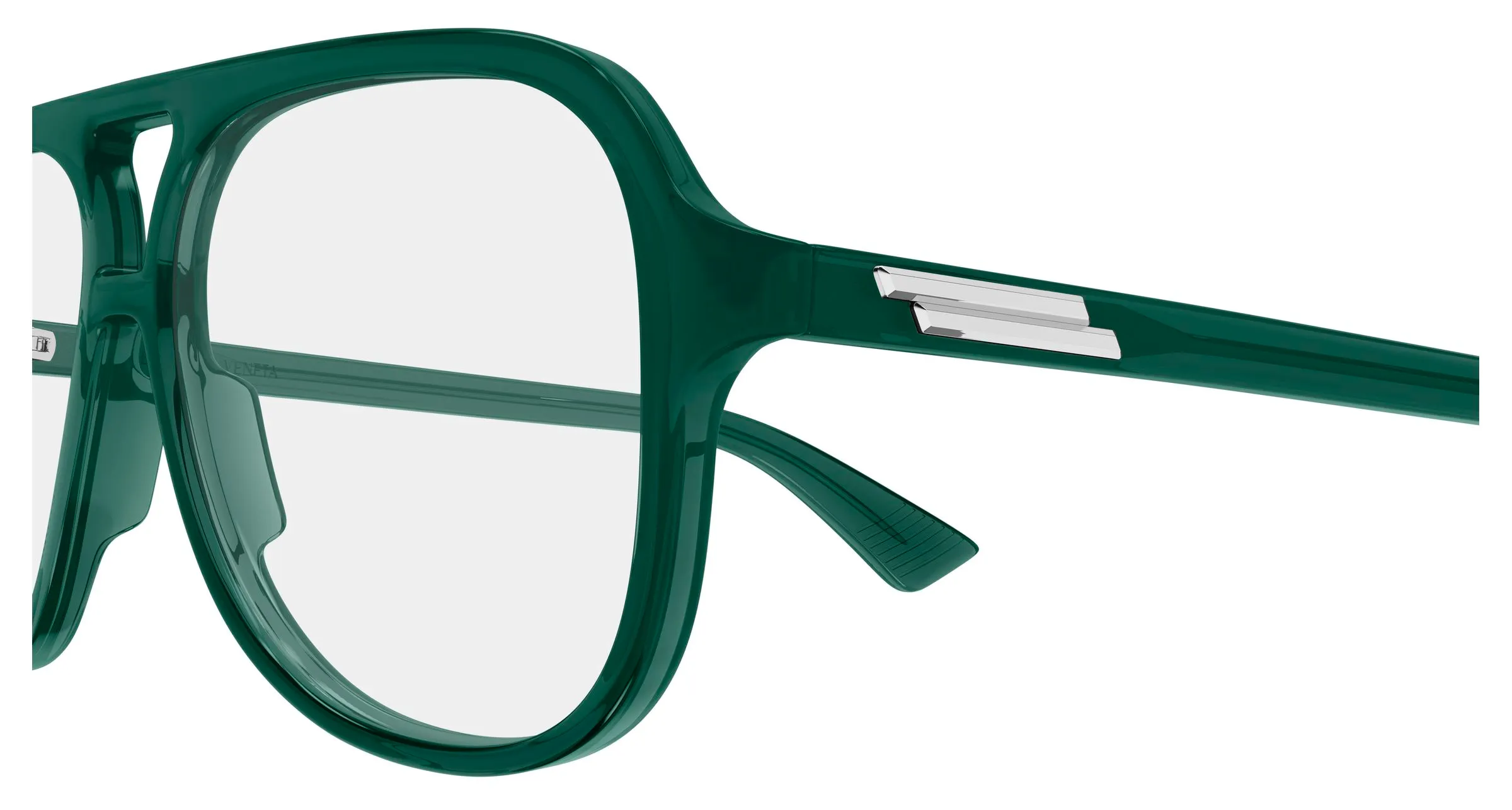 Bottega Veneta BV1417O 007 Montature da vista Acetato Verde Trasparente Pilot - immagine 3