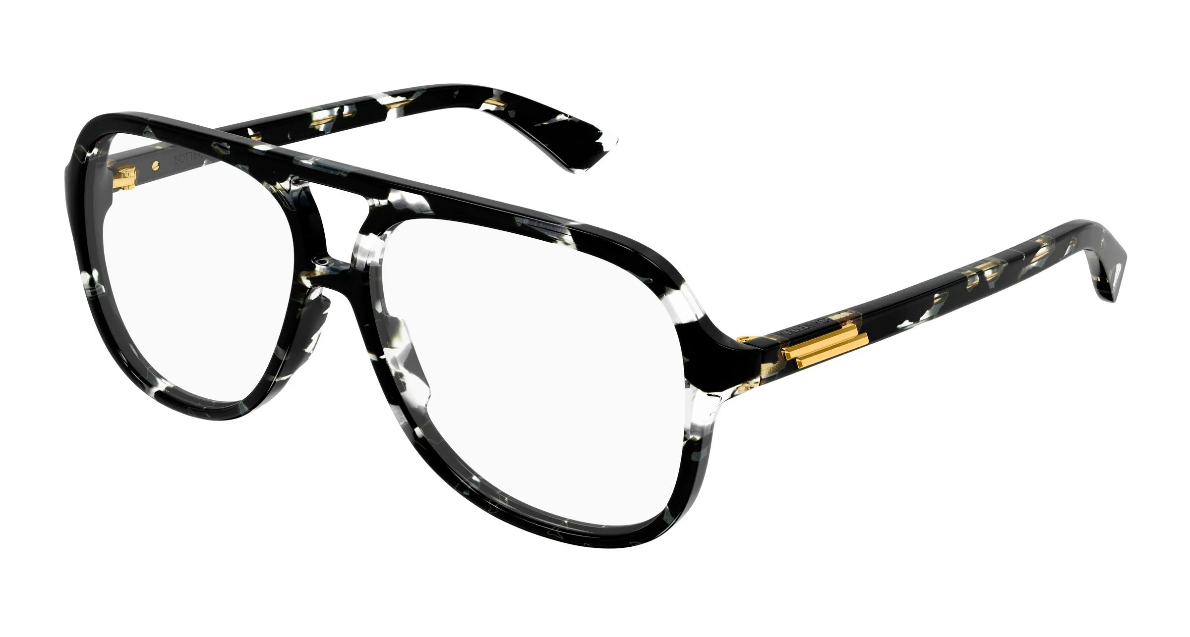 Bottega Veneta BV1417O 006 Montature da vista Acetato Nero Trasparente Pilot - immagine 1