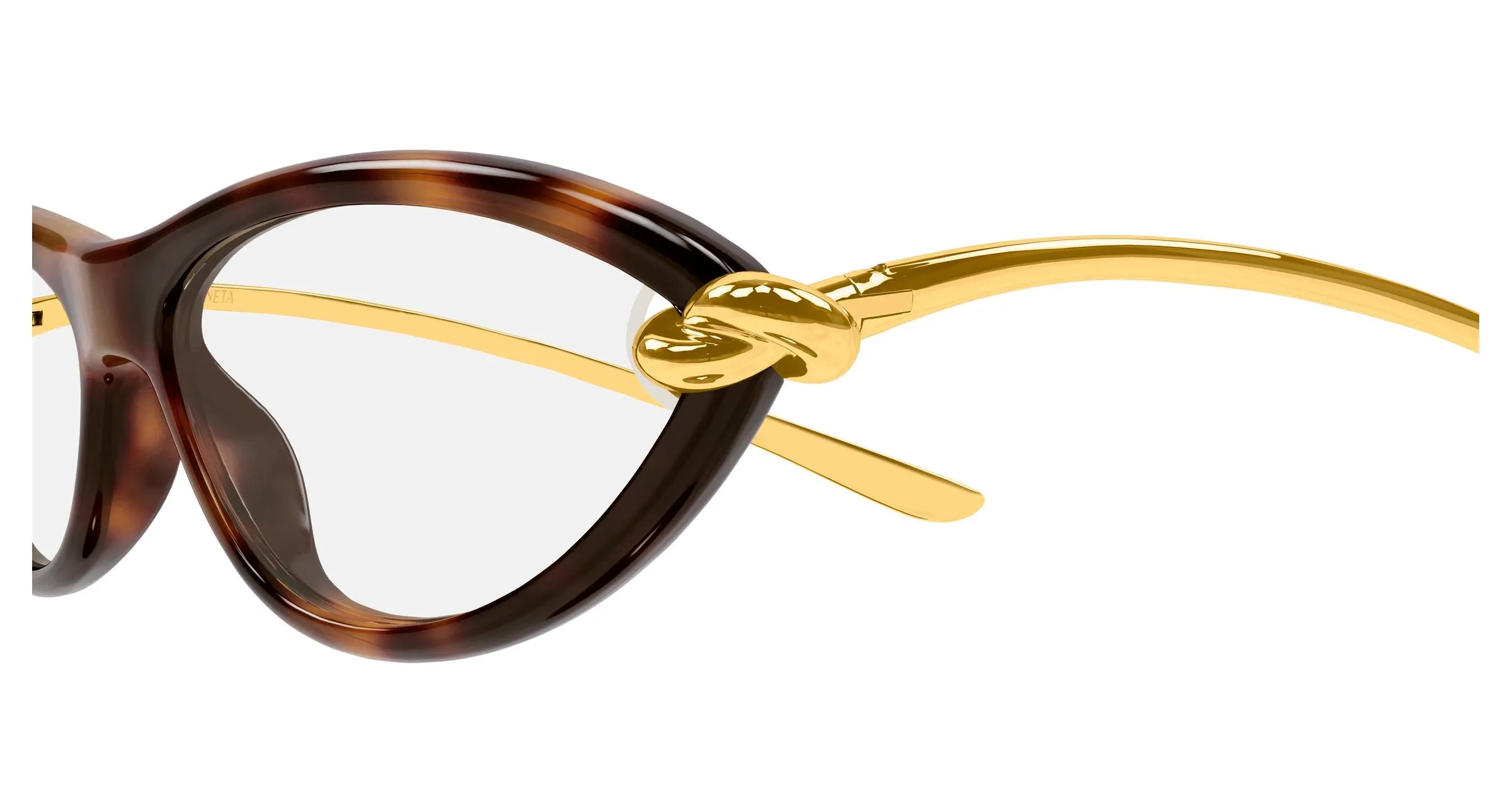 Bottega Veneta BV1390S 008 Occhiali da sole Iniettato Havana Trasparente Cat Eye - immagine 3