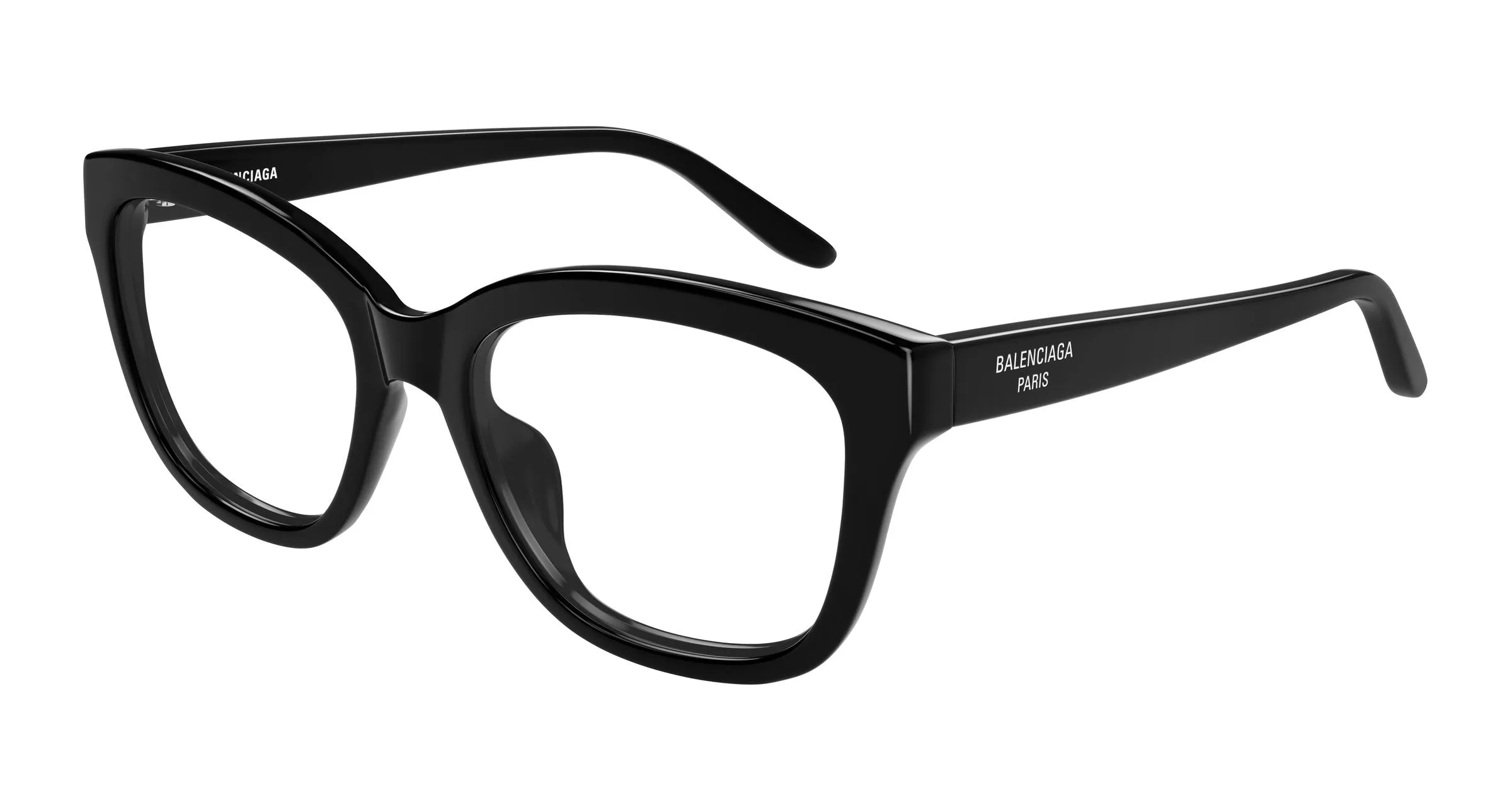 Balenciaga BB0534O 007 Montature da vista Acetato Nero Trasparente Farfalla - immagine 1