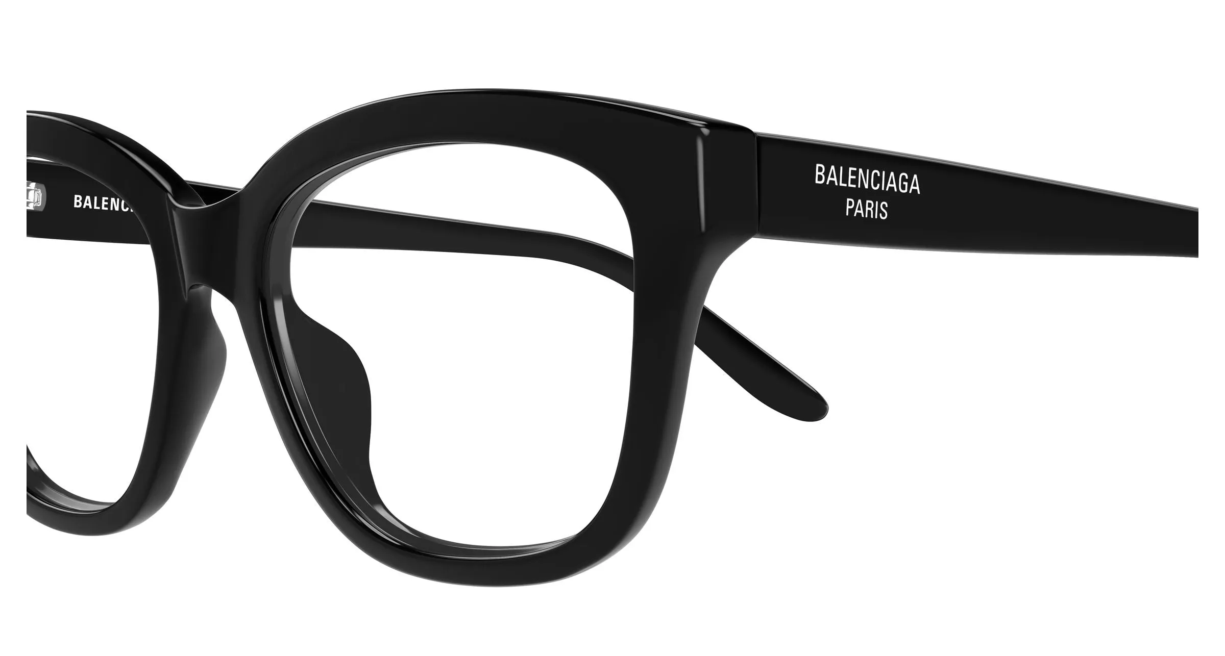 Balenciaga BB0534O 007 Montature da vista Acetato Nero Trasparente Farfalla - immagine 3