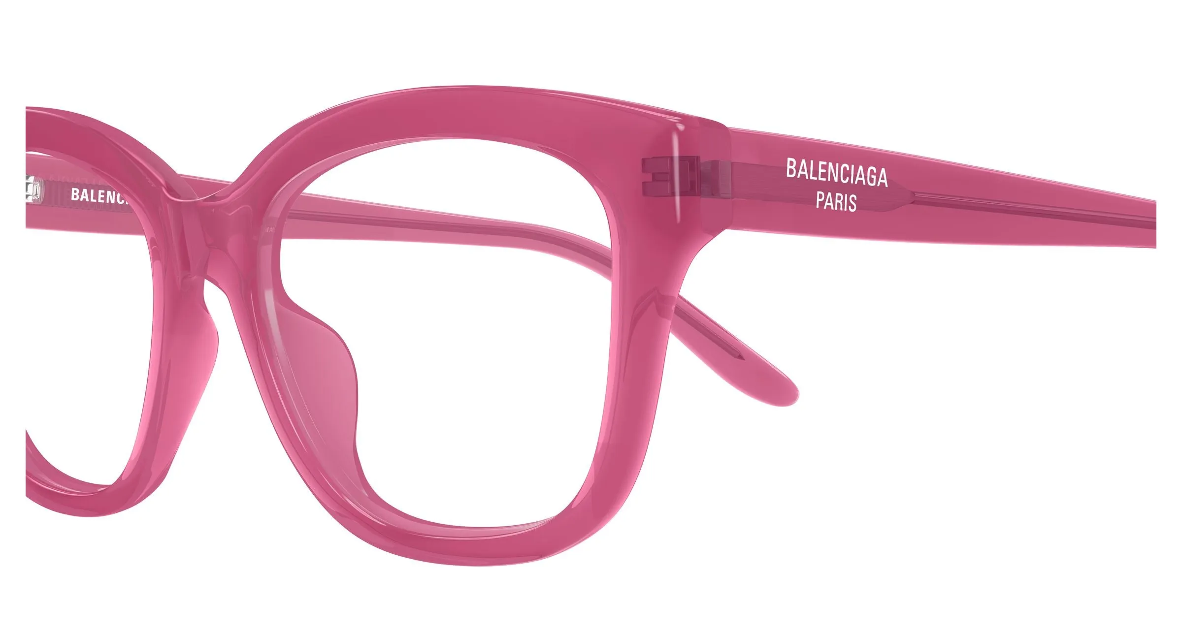 Balenciaga BB0534O 004 Montature da vista Acetato Rosa Trasparente Farfalla - immagine 3