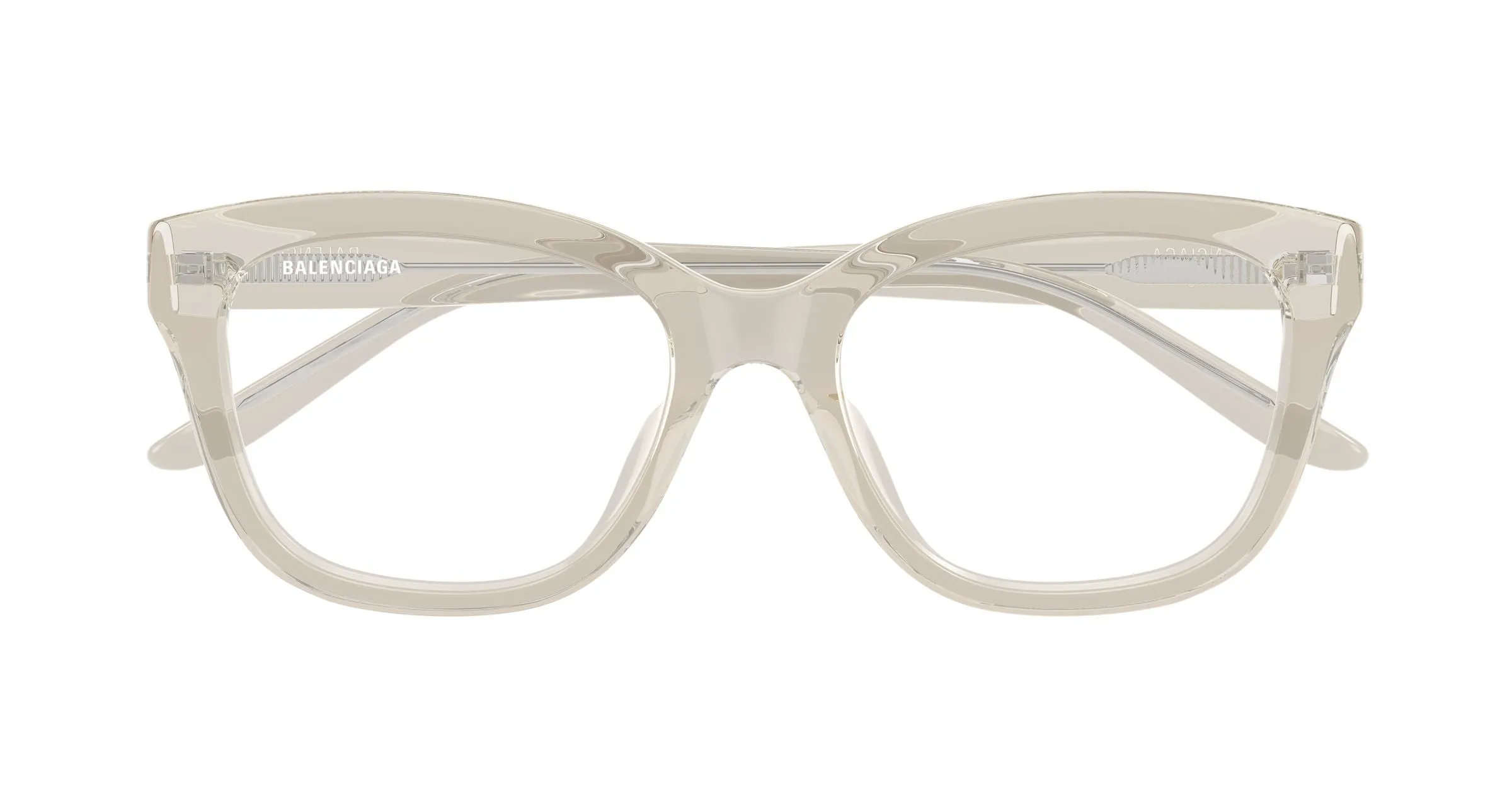 Balenciaga BB0534O 003 Montature da vista Acetato Beige Trasparente Farfalla - immagine 2