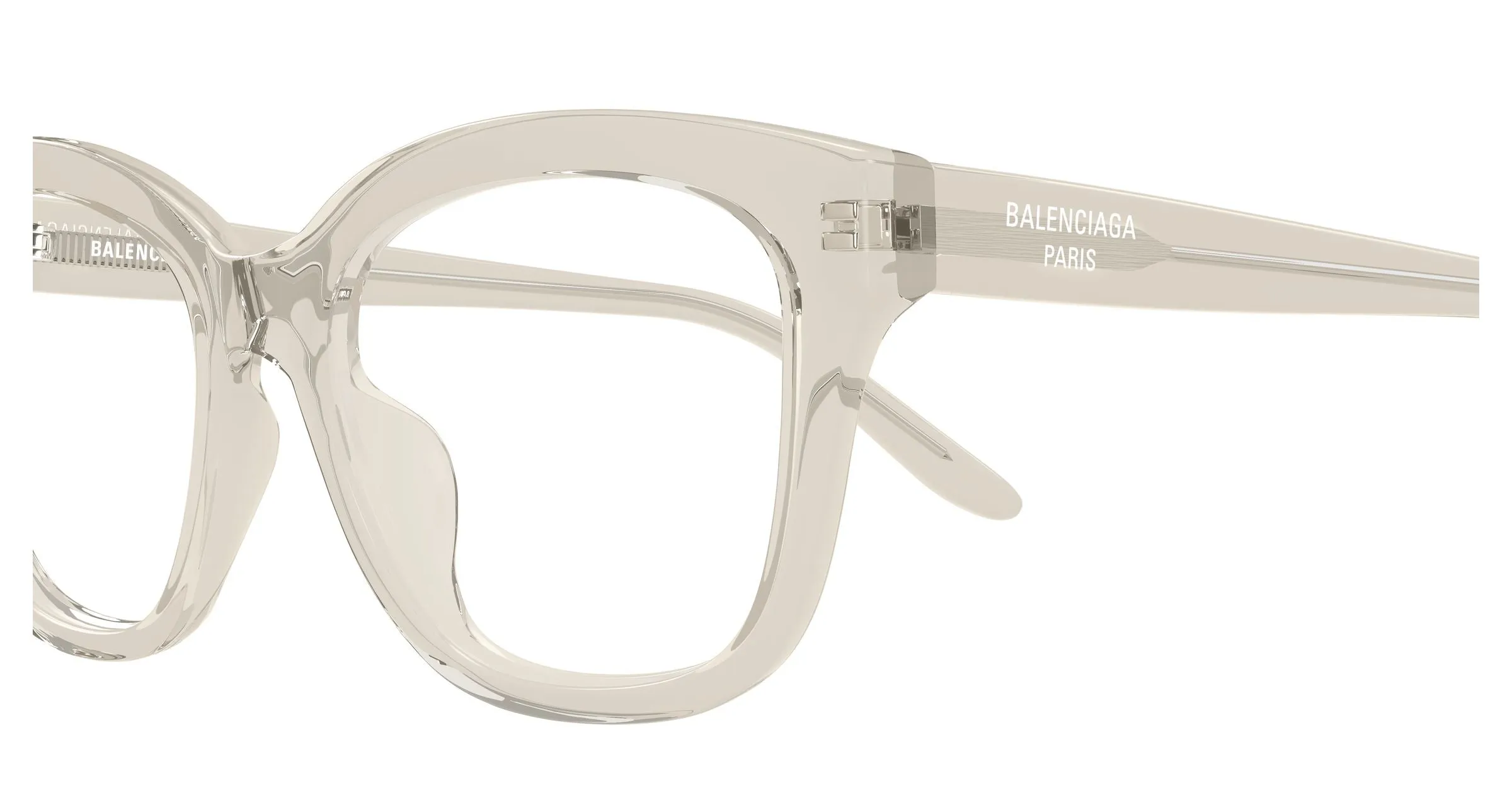 Balenciaga BB0534O 003 Montature da vista Acetato Beige Trasparente Farfalla - immagine 3