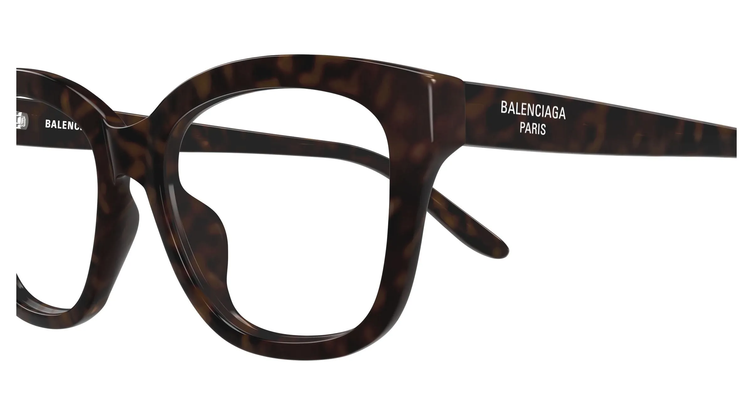 Balenciaga BB0534O 002 Montature da vista Acetato Havana Trasparente Farfalla - immagine 3